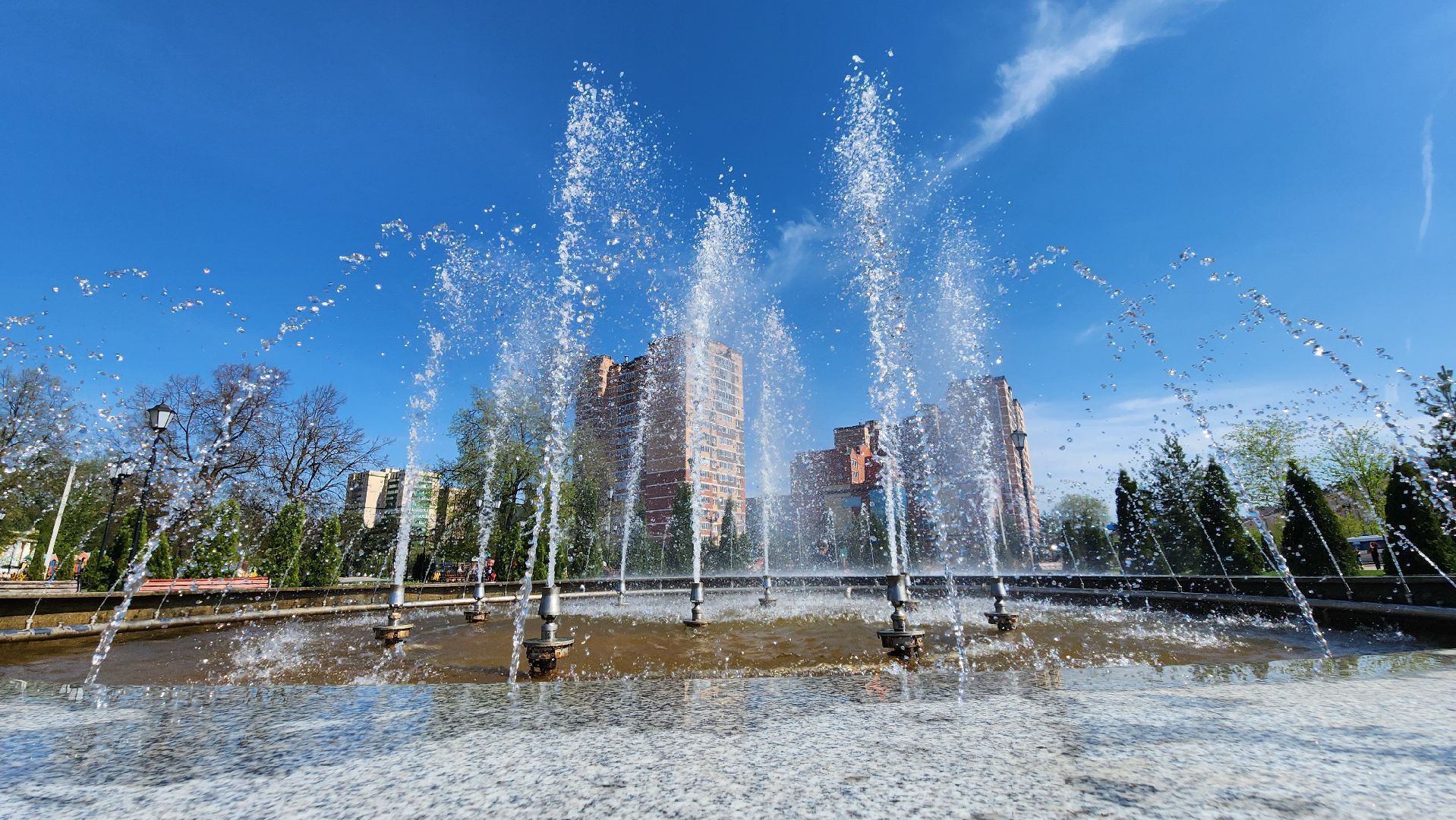 парк, фонтаны, Лосино-Петровский, сезон фонтанов,