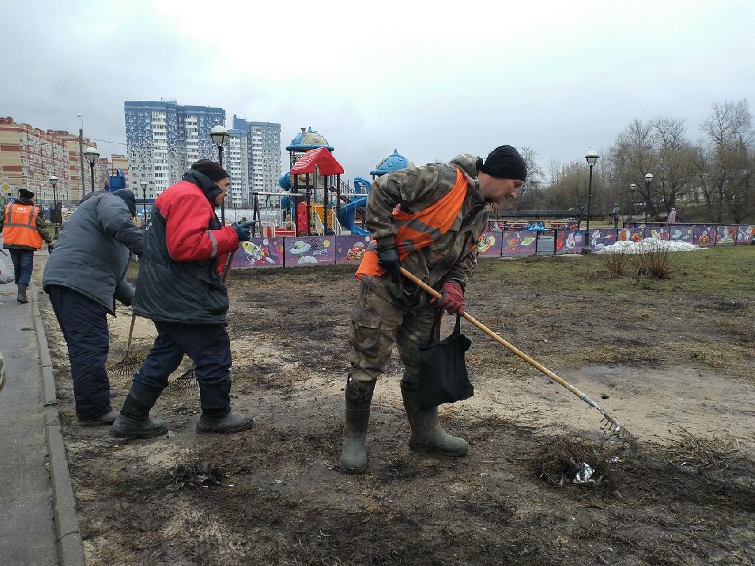 благоустройство, весенняя уборка, Лосино-Петровский
