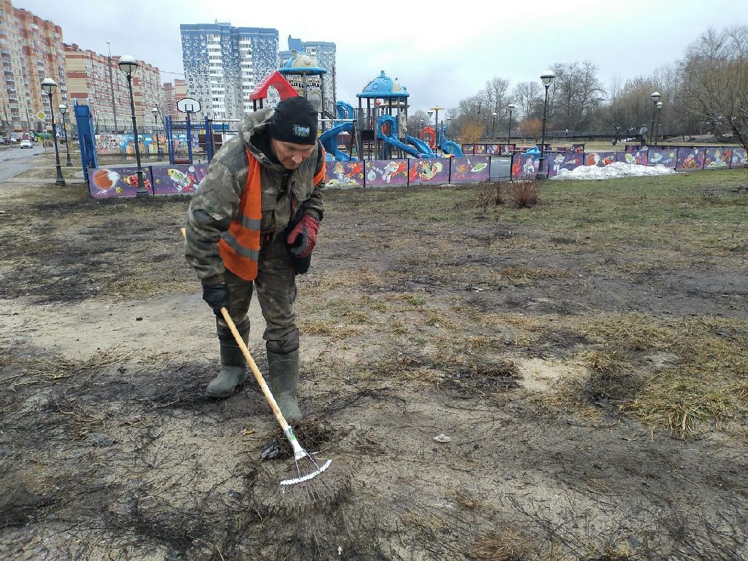 благоустройство, весенняя уборка, Лосино-Петровский
