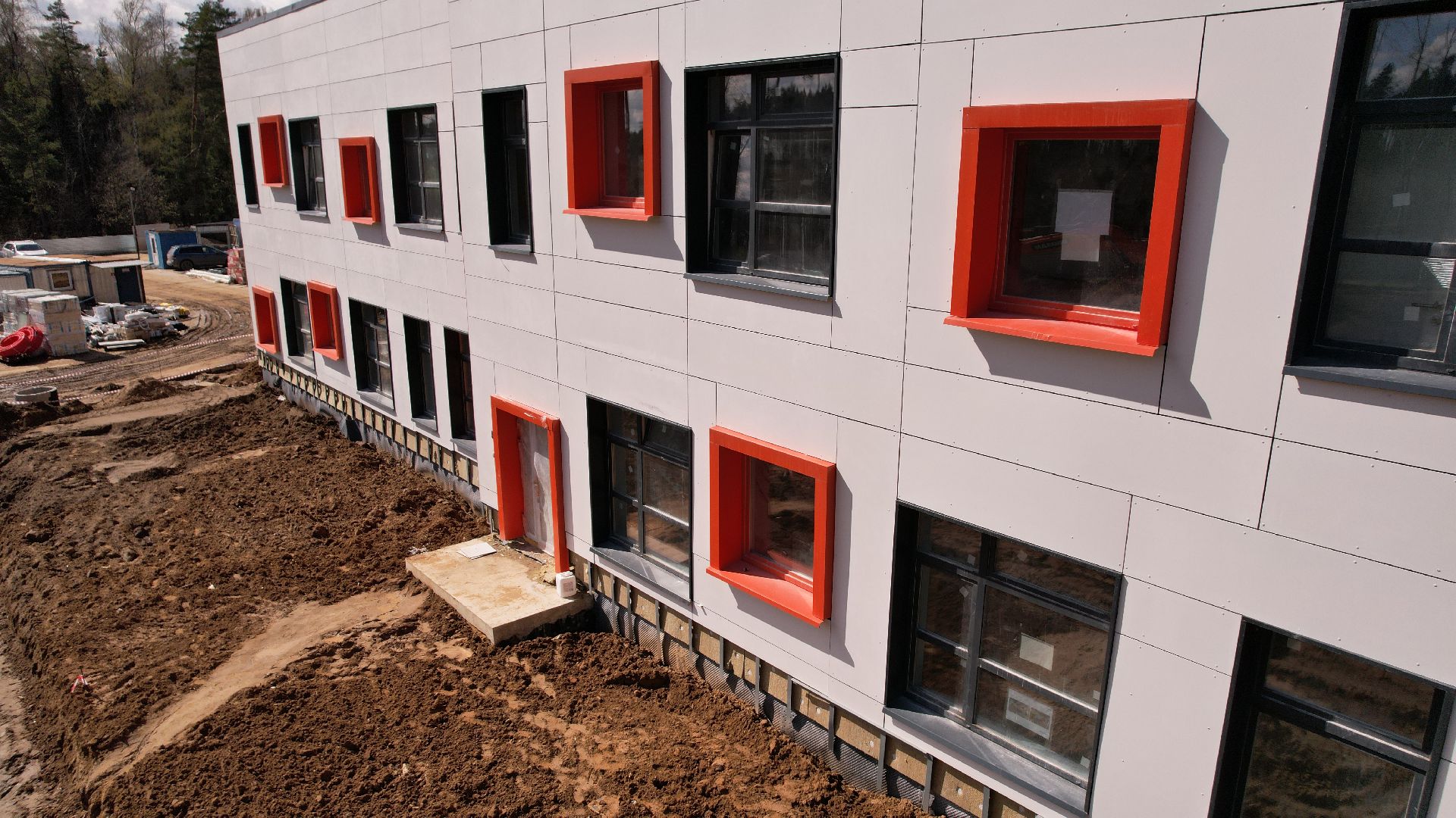 видео с коптера, балашиха, строительство, детский сад,