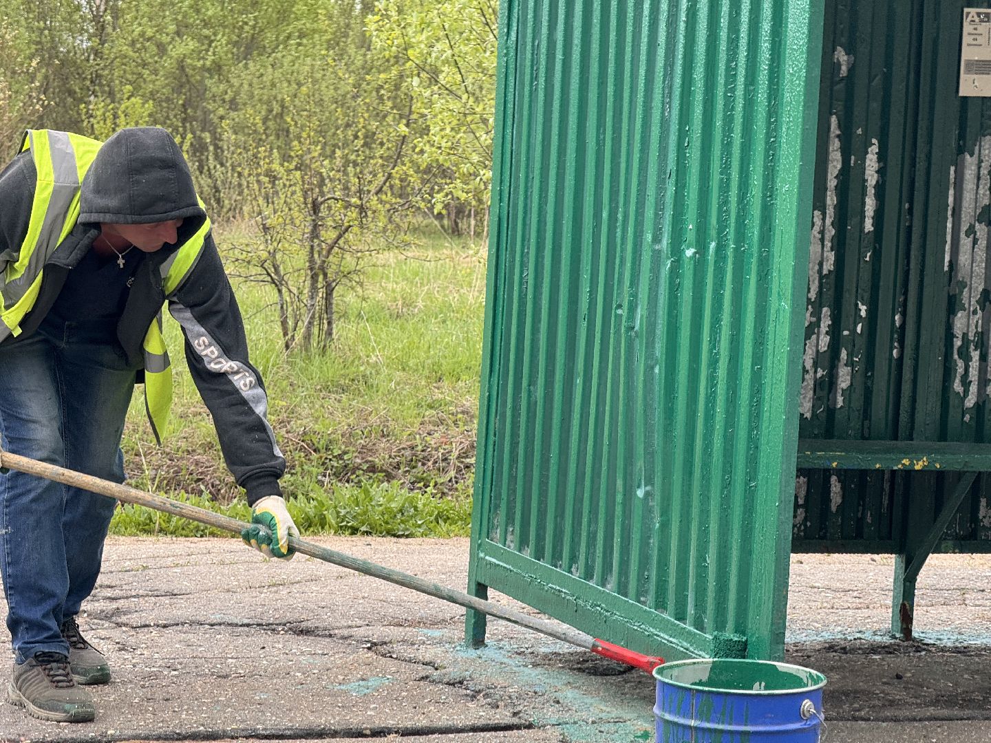 шаховская, остановки, покраска,