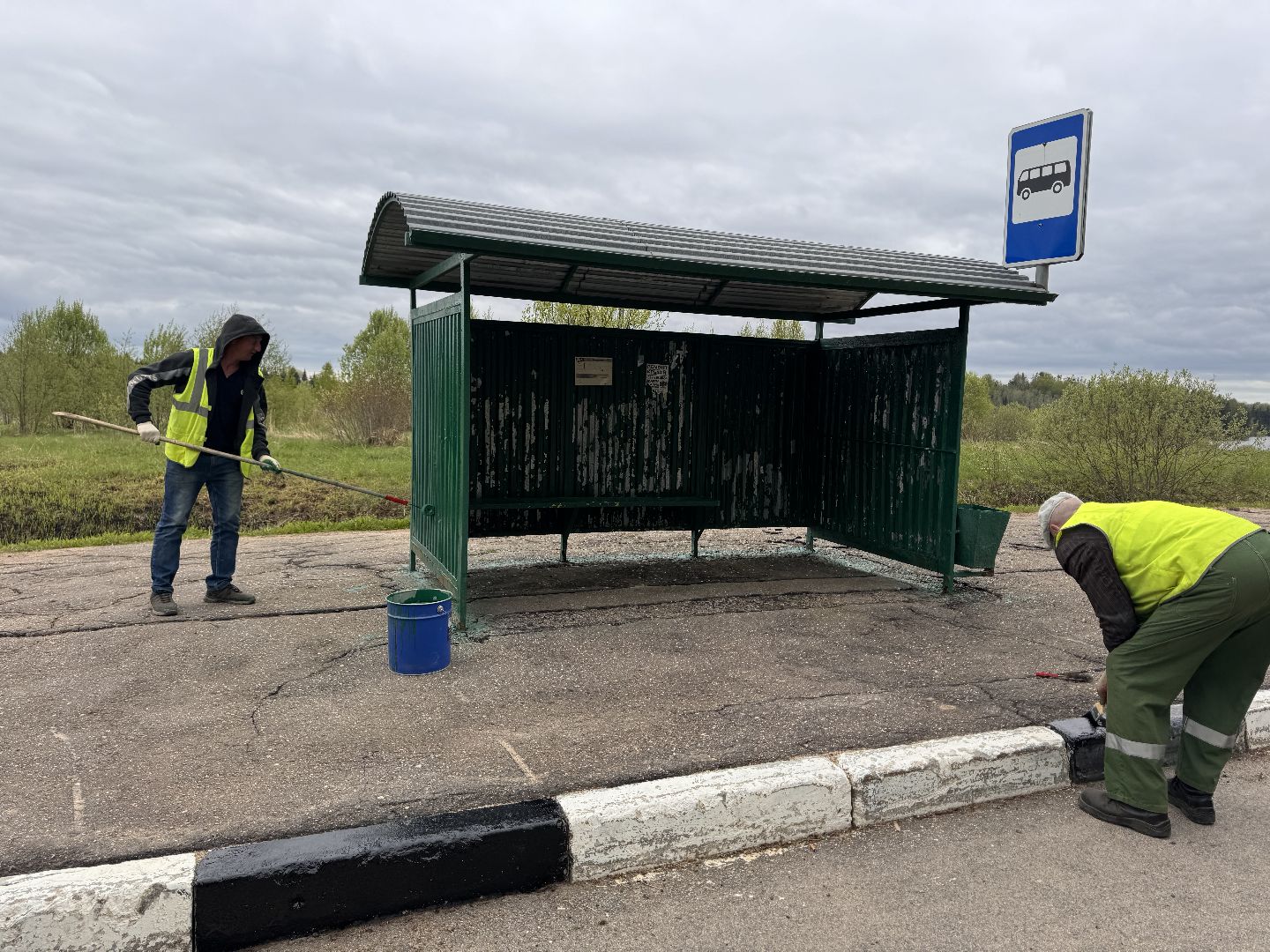 шаховская, остановки, покраска,