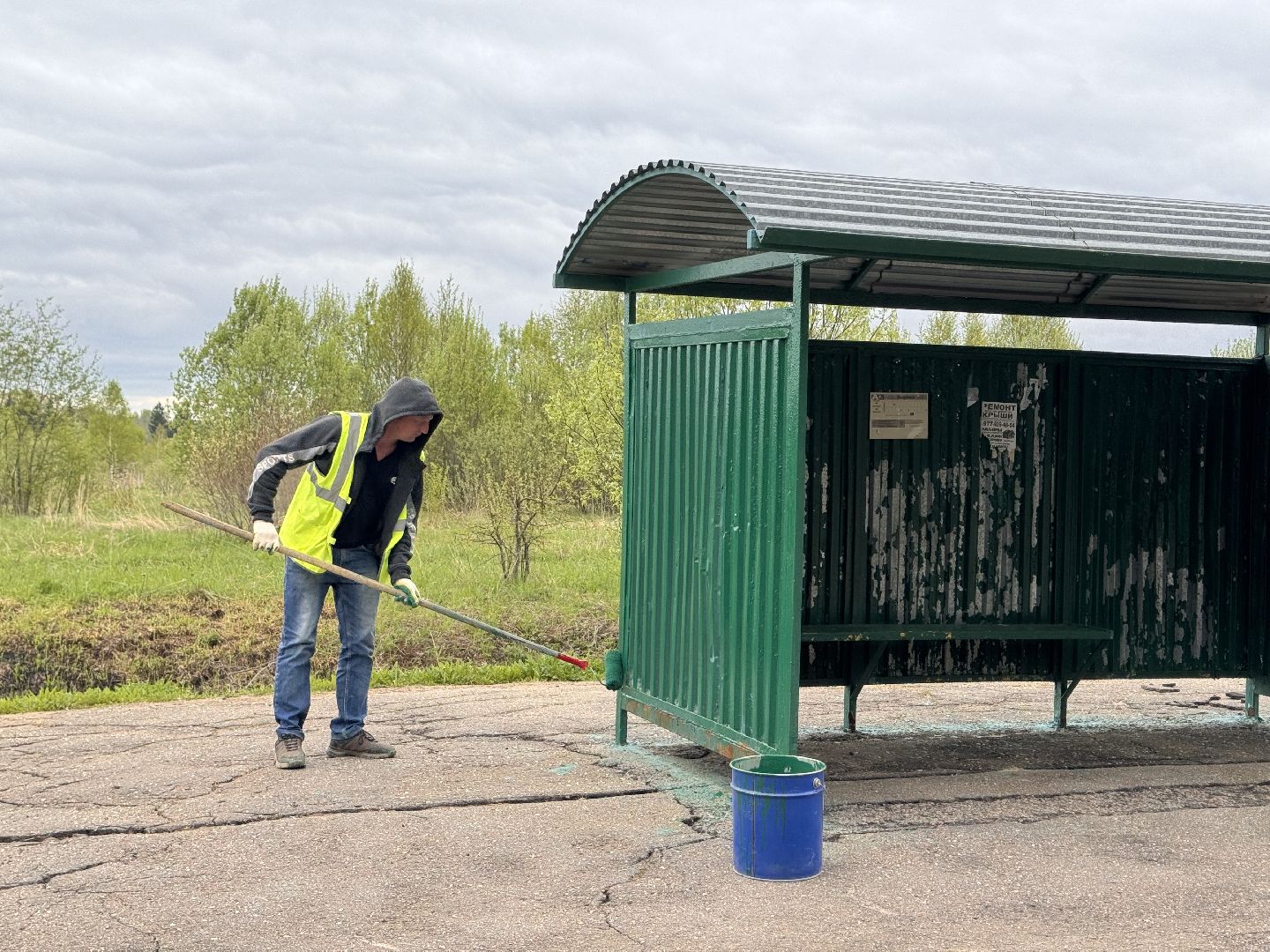 шаховская, остановки, покраска,