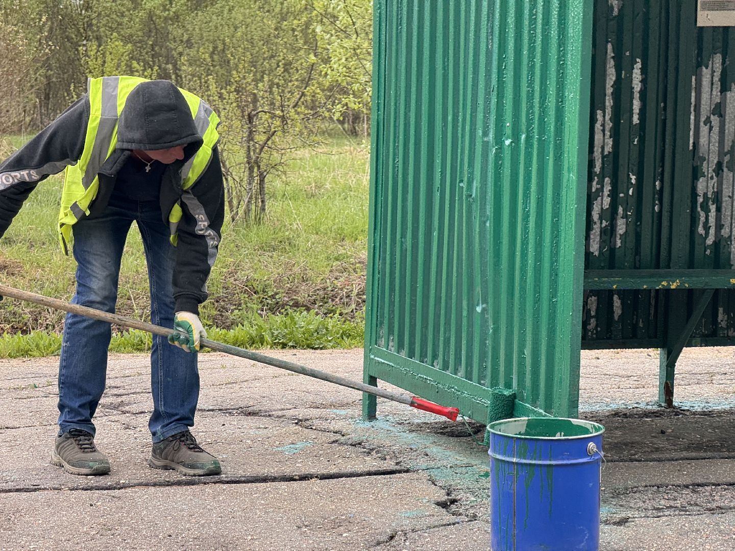 шаховская, остановки, покраска,
