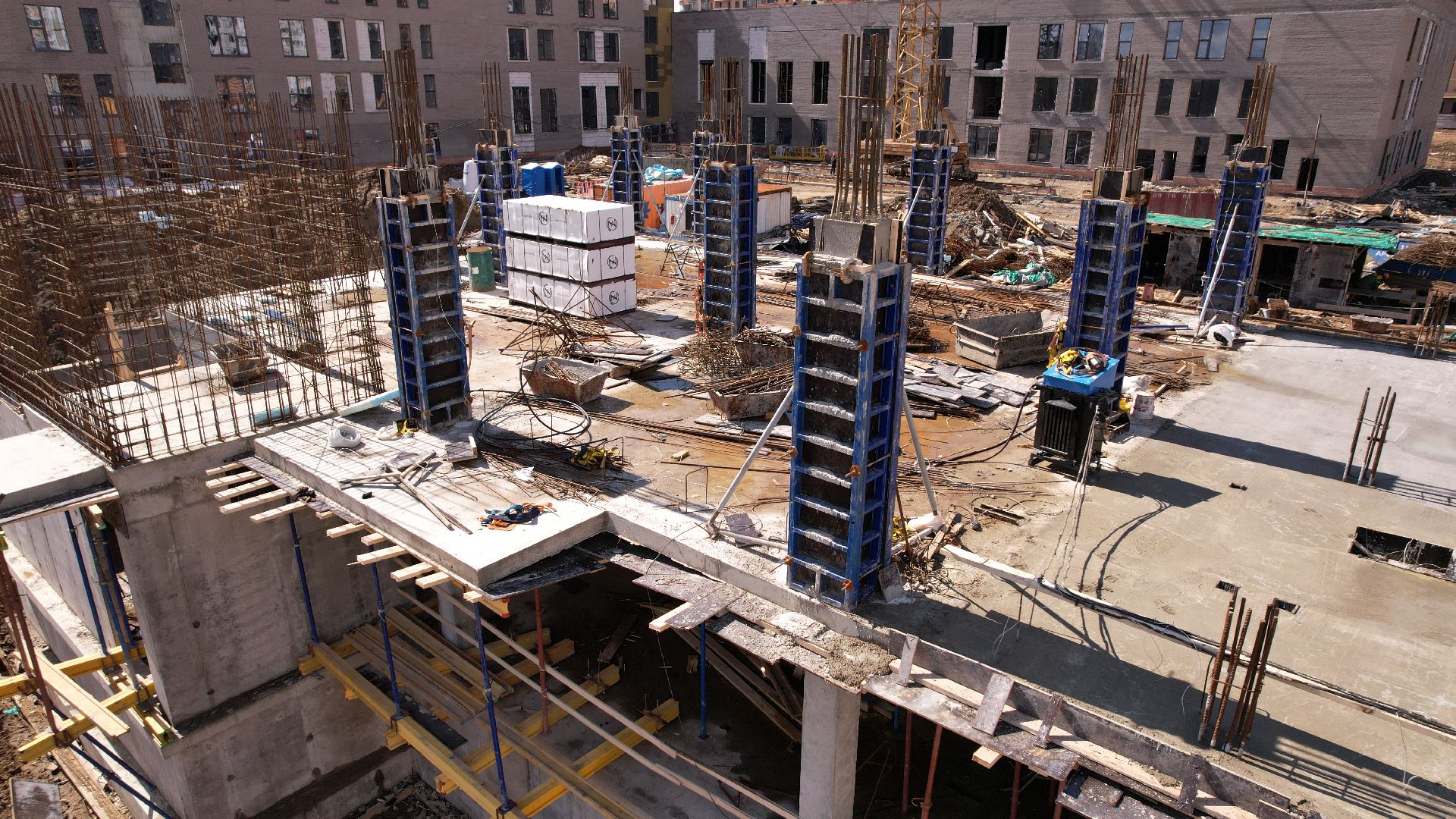 видео с коптера, строительство, детский сад, балашиха,