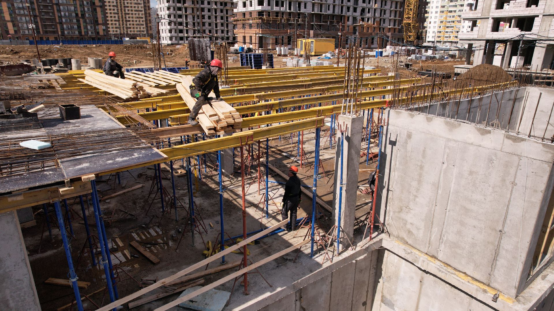 видео с коптера, строительство, детский сад, балашиха,