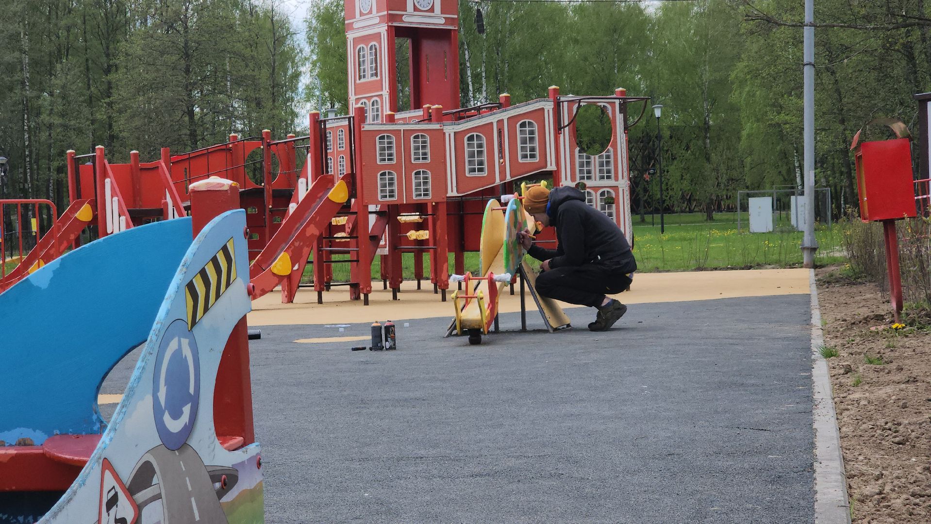 Егорьевск, парк, 200 лет егорьевску, благоустровйство, фонтан, резиновое покрытие, качели, каток,