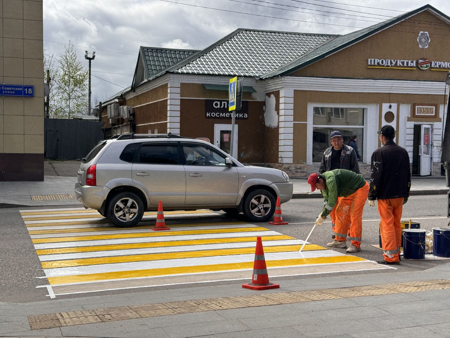шаховская, разметка дороги, пешеходная разметка, покраска пешеходных переходов,