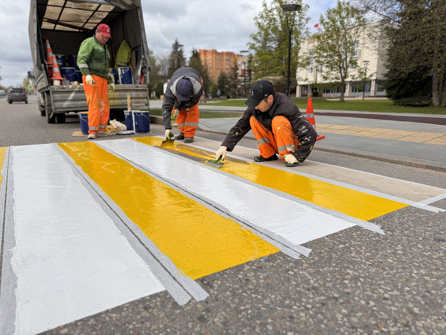 шаховская, разметка дороги, пешеходная разметка, покраска пешеходных переходов,