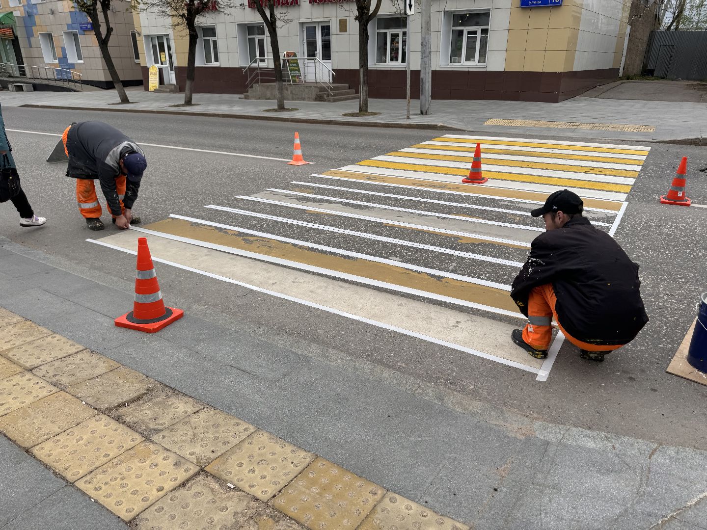 шаховская, разметка дороги, пешеходная разметка, покраска пешеходных переходов,