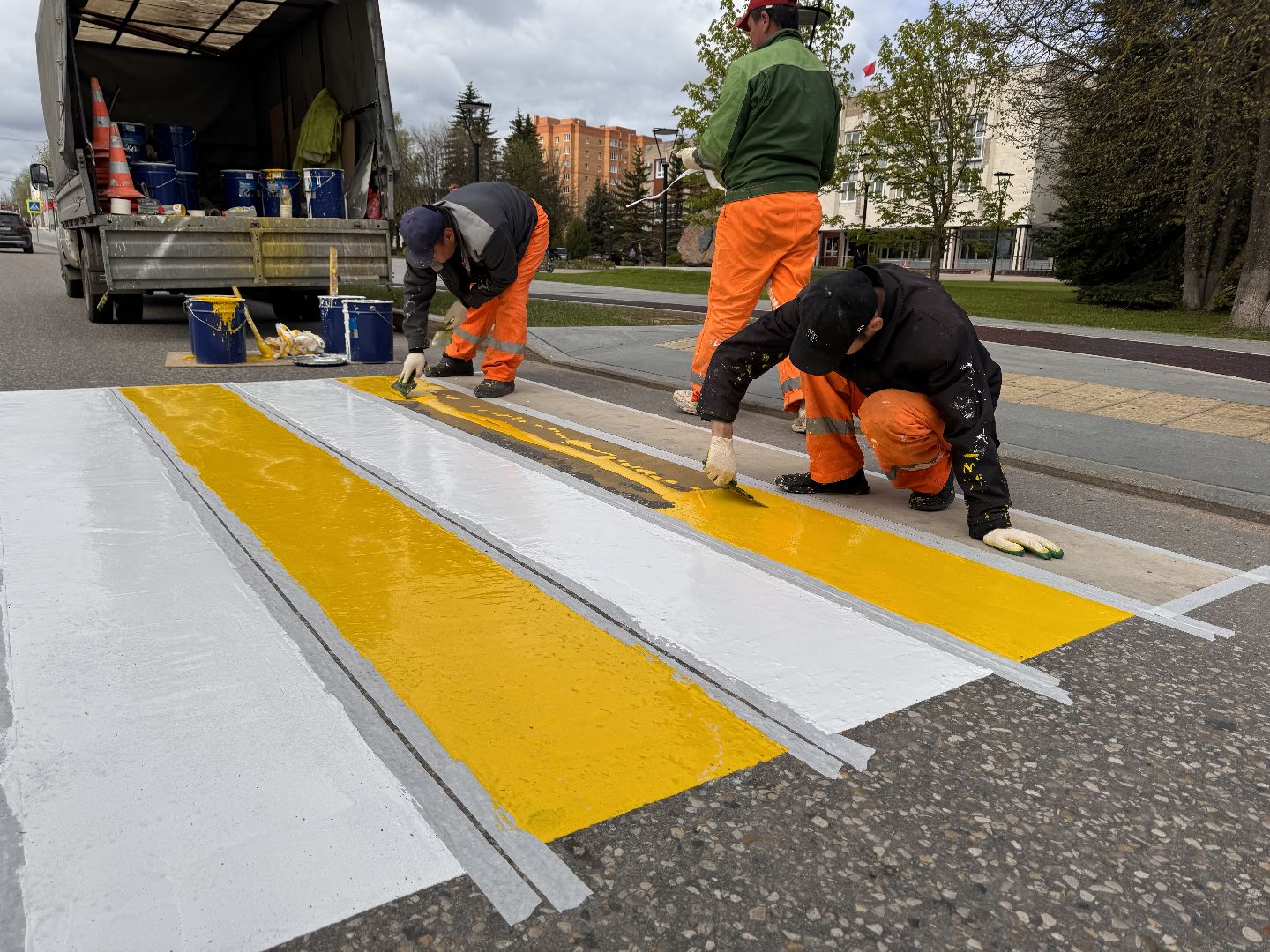 шаховская, разметка дороги, пешеходная разметка, покраска пешеходных переходов,