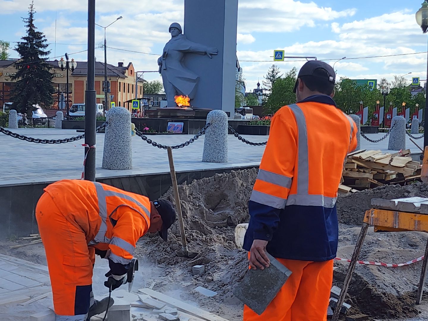 ремонт памятника вов, орехово-зуево,
