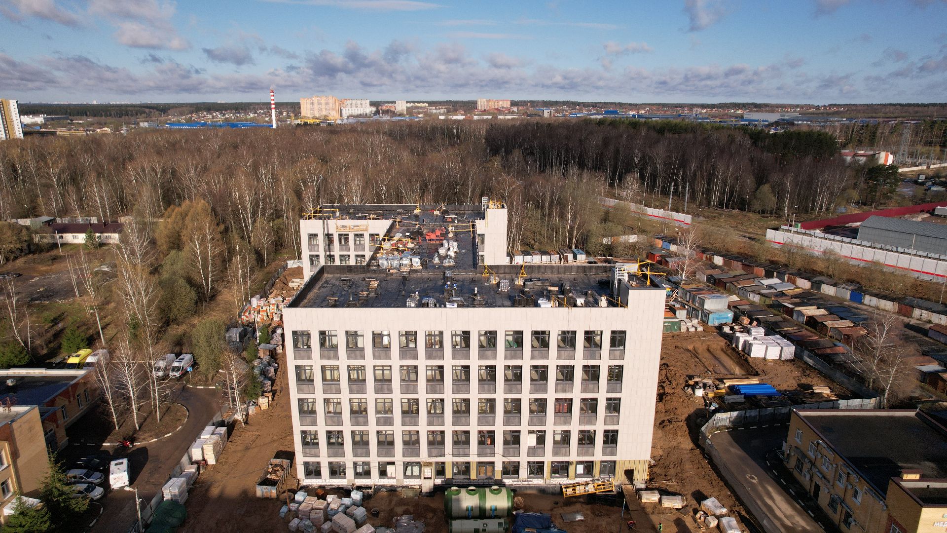 видео с коптера, поликлиника, лобня,