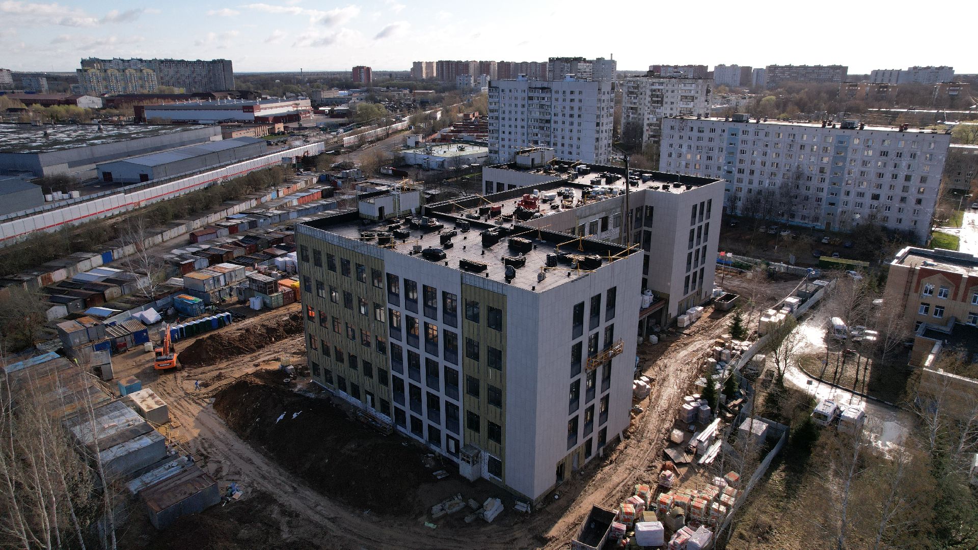 видео с коптера, поликлиника, лобня,