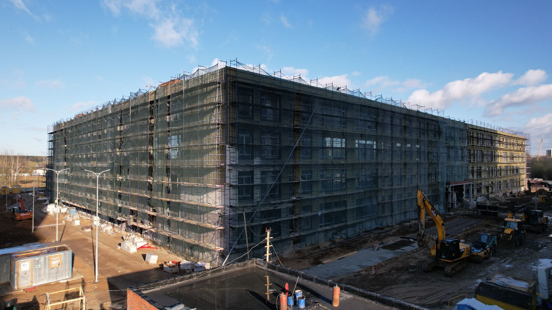 видео с коптера, лобня, школа,