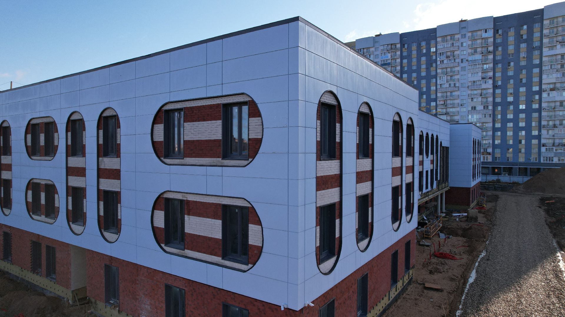 видео с коптера, лобня, школа,