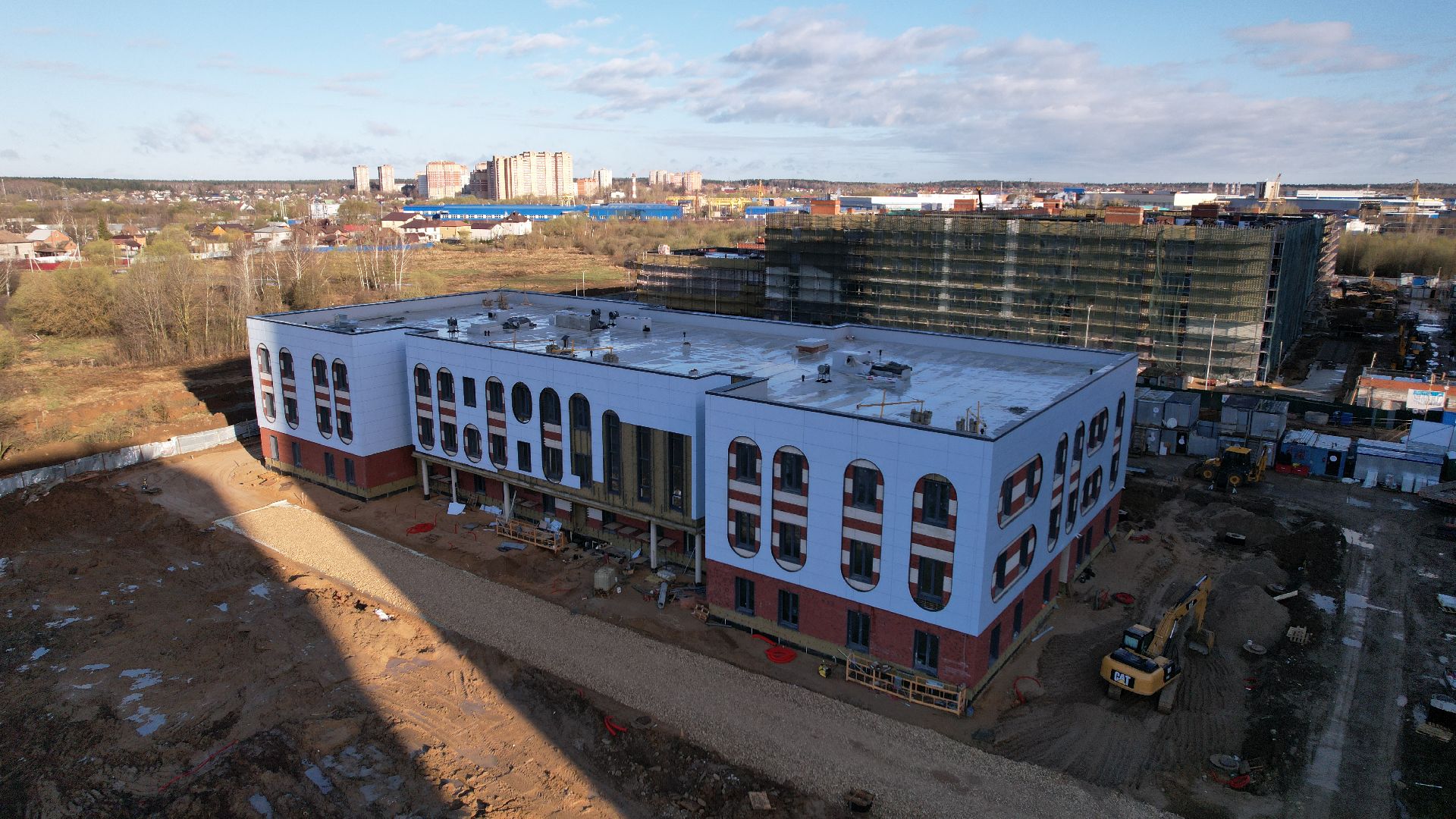 видео с коптера, лобня, школа,