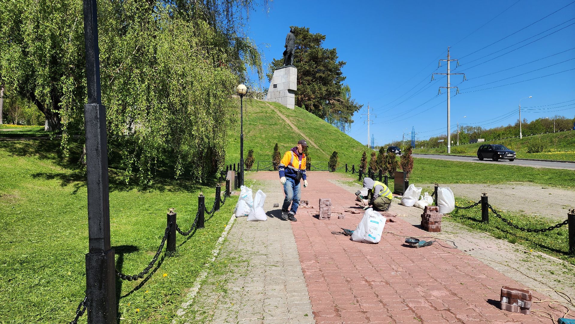 Подольск, Благоустройство, Памятник герою, комбинат благоустройства,