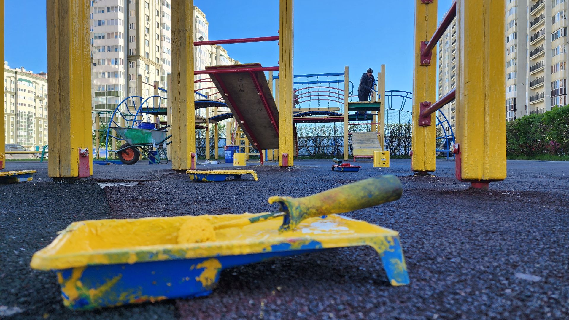 Домодедово, Микрорайон Южный, благоустройство, детская площадка, ГУСТ МО, месячник благосутройства, месяц чистоты и благоустройства, УК РИТМ, Управляющая компания, комбинат благоустройства,