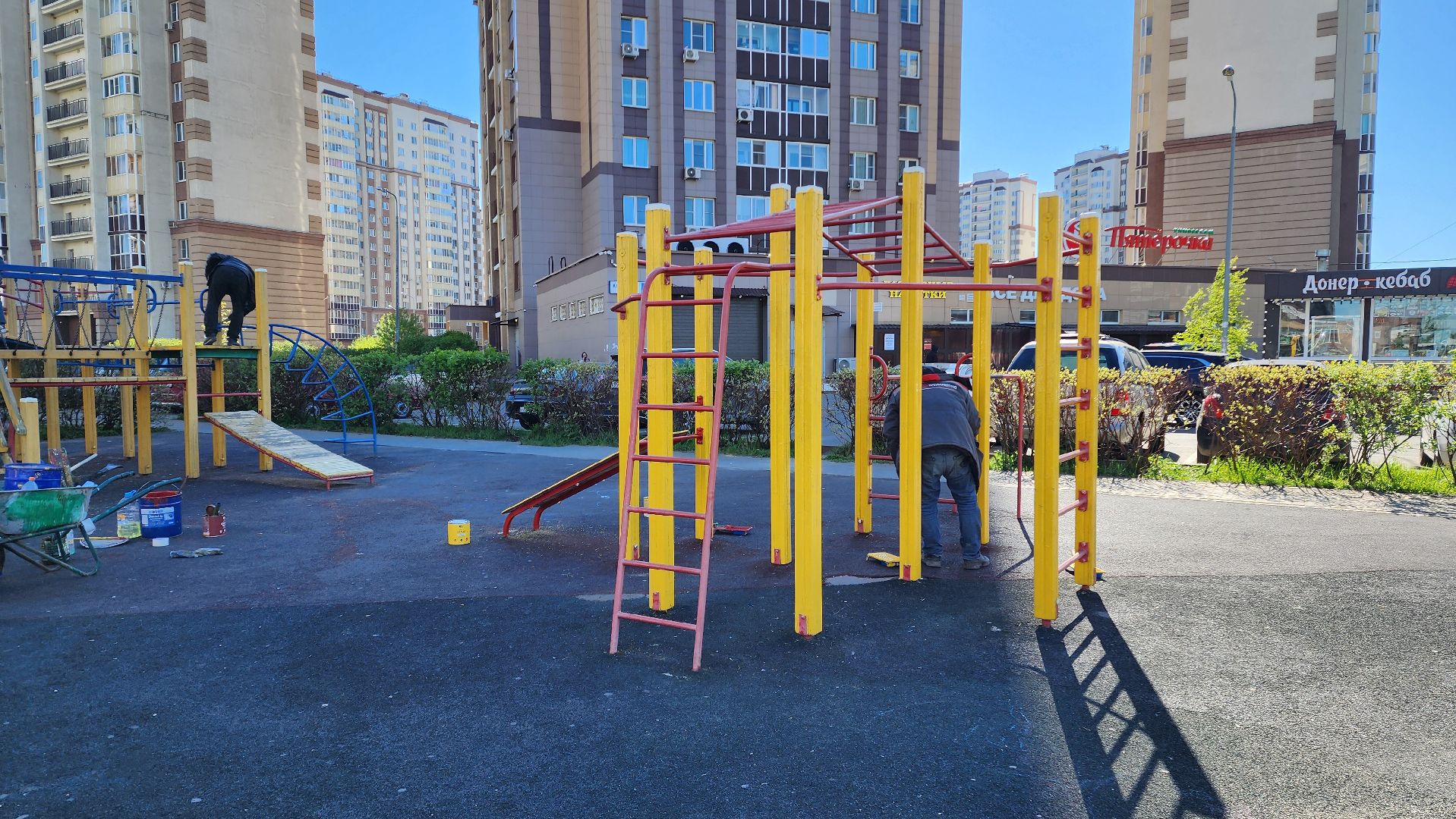 Домодедово, Микрорайон Южный, благоустройство, детская площадка, ГУСТ МО, месячник благосутройства, месяц чистоты и благоустройства, УК РИТМ, Управляющая компания, комбинат благоустройства,