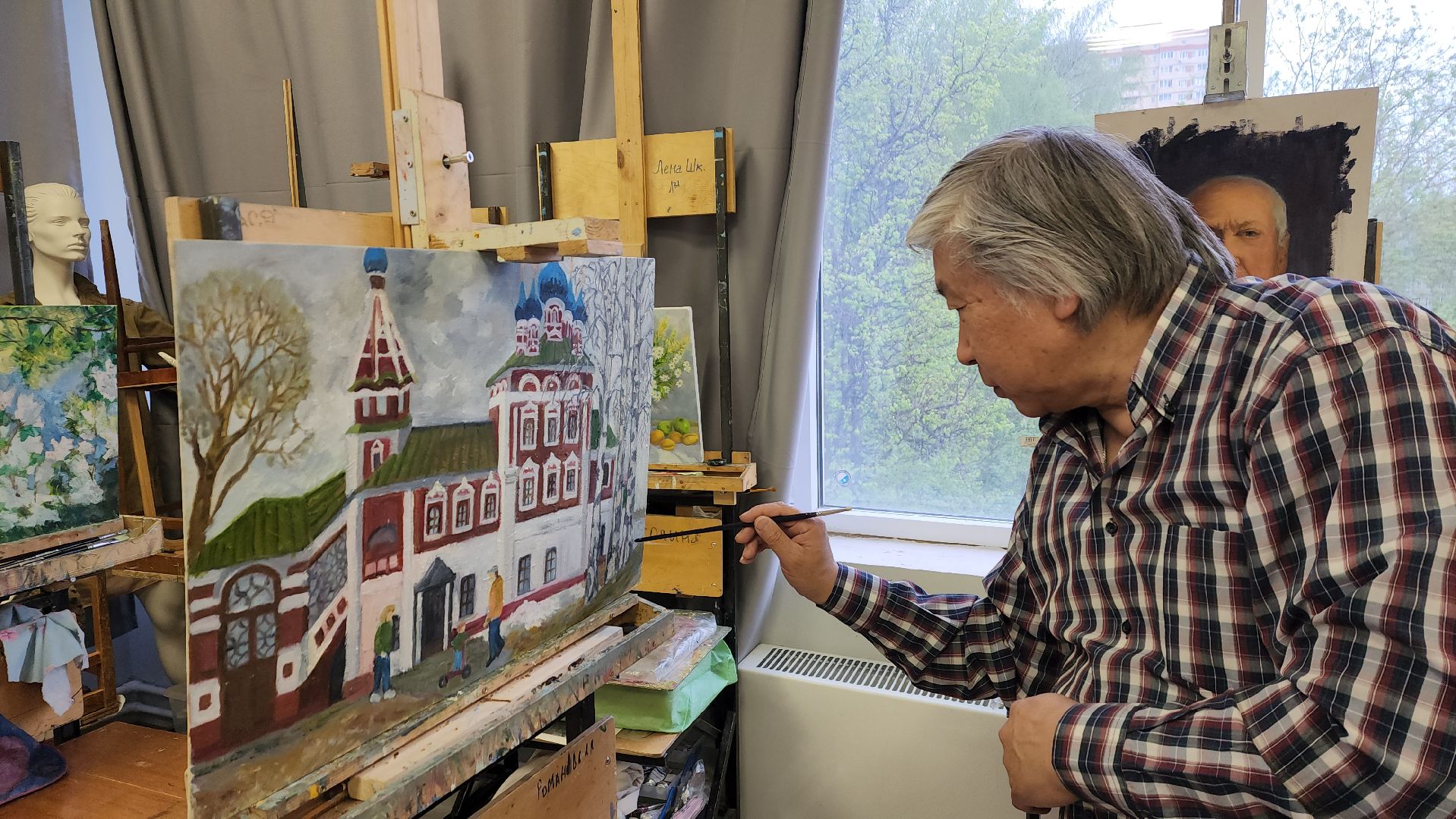 пушкино, экспозиция, самобытное творчество, живопись, художественная выставка, художник-педагог,