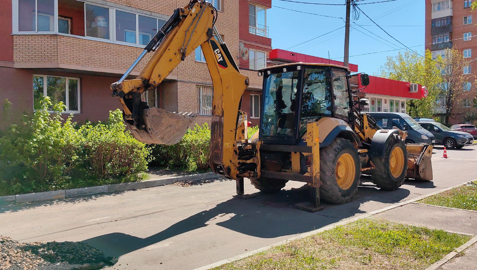 асфальт, большие карты, дорожное полотно, погрузчик,