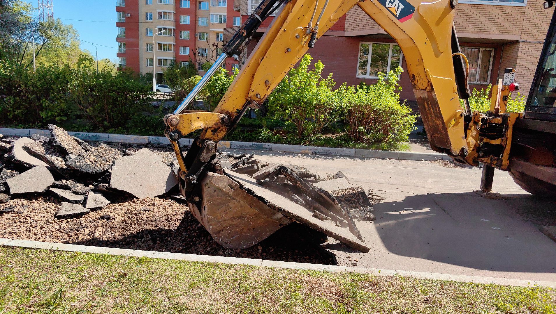 асфальт, большие карты, дорожное полотно, погрузчик,