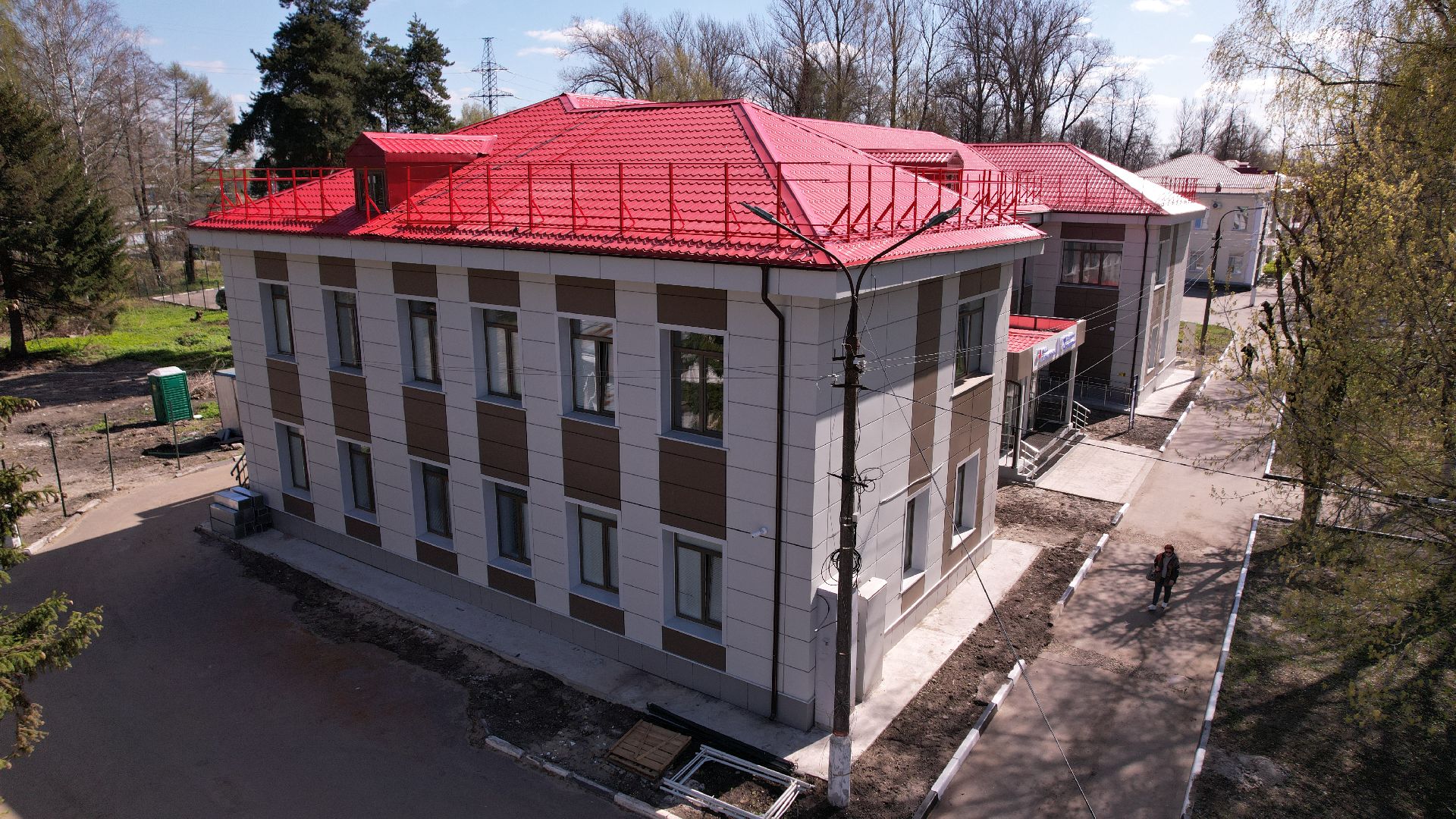 видео с коптера, павловский посад, поликлиника,