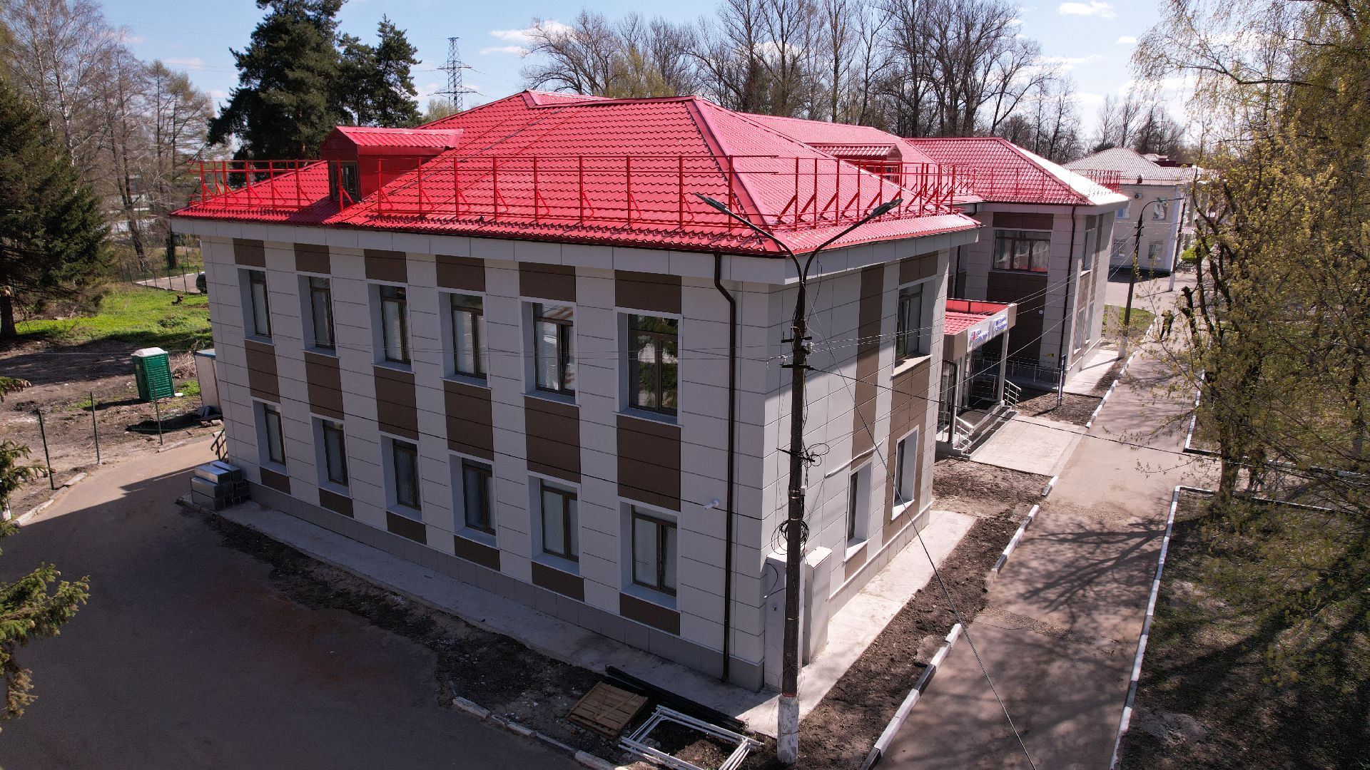 видео с коптера, павловский посад, поликлиника,