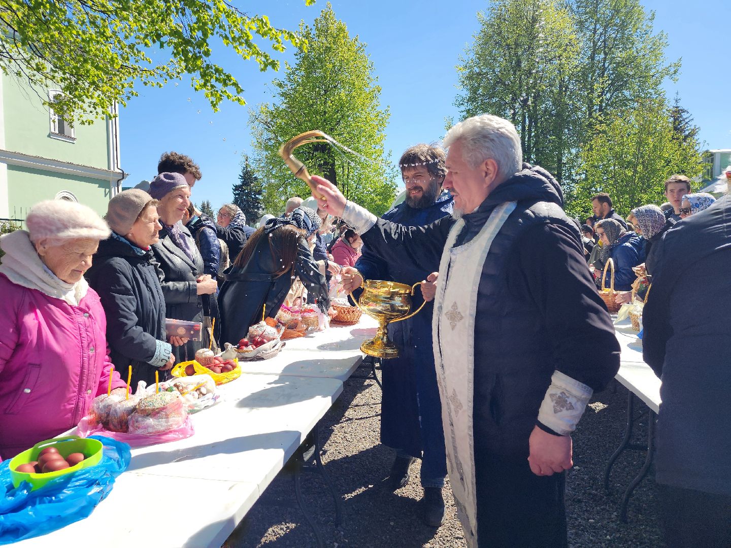 Пасха, Великая Суббота, освящение пасхальных куличей, Старая Купавна, Богородский городской округ,