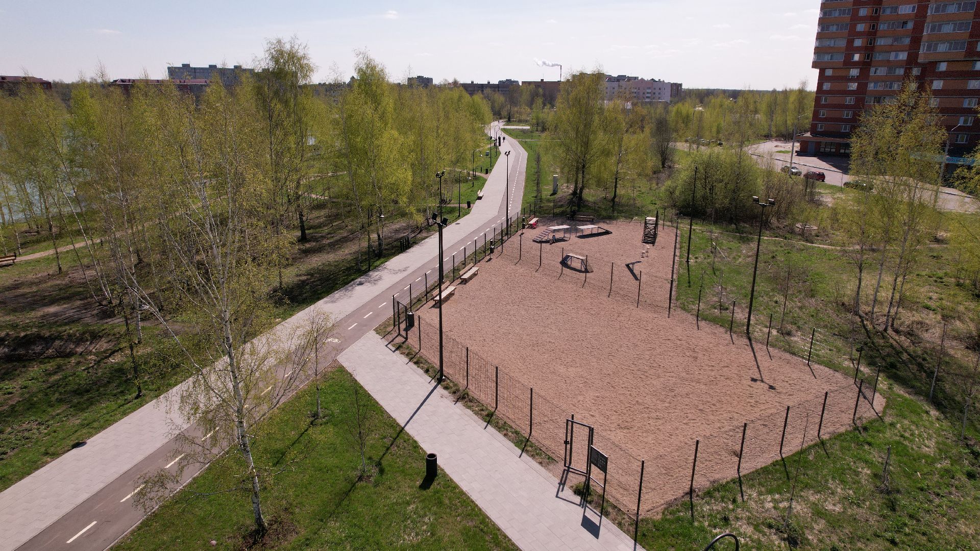 видео с коптера, электрогорск, благоустройство,