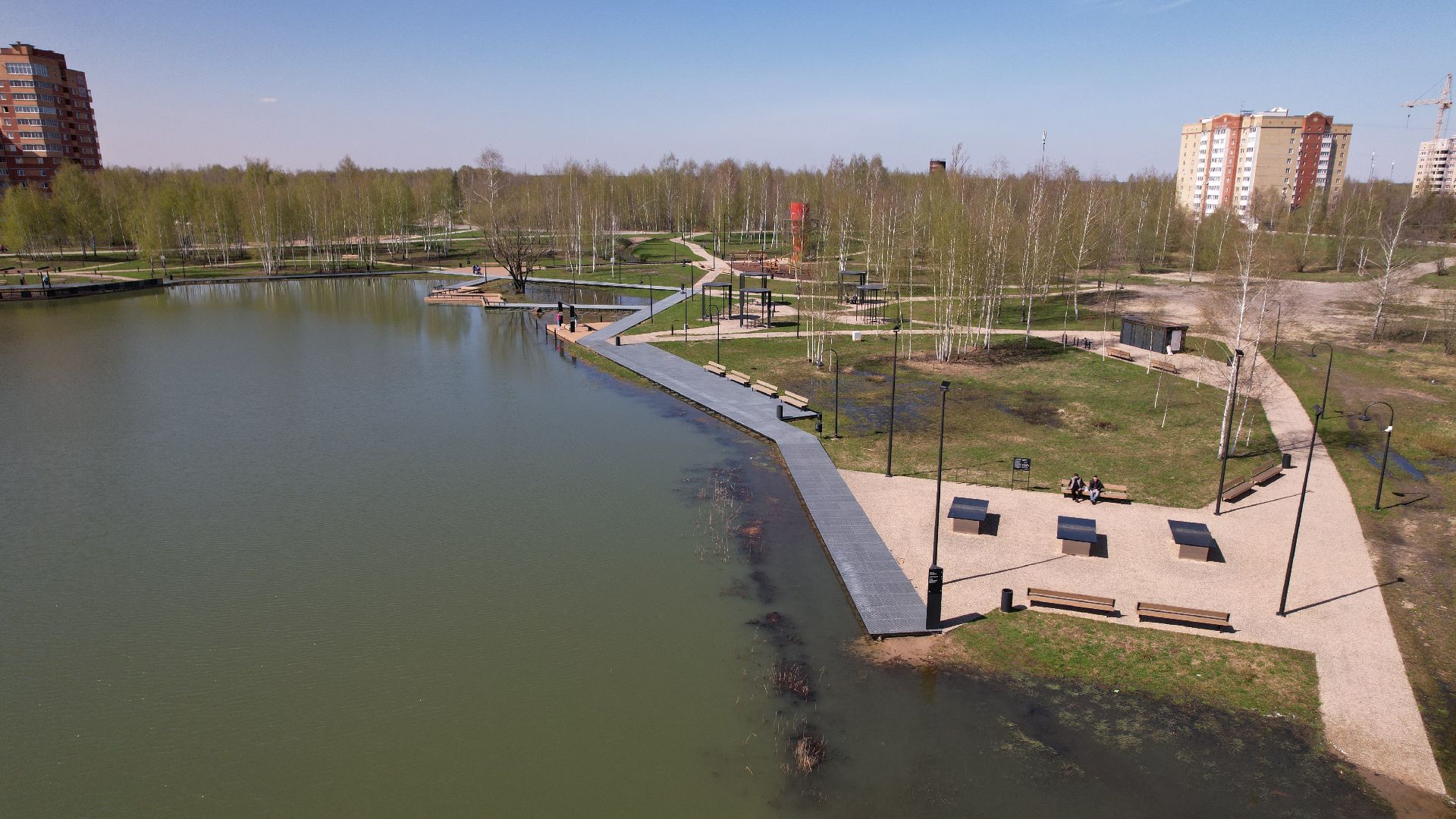 видео с коптера, электрогорск, благоустройство,