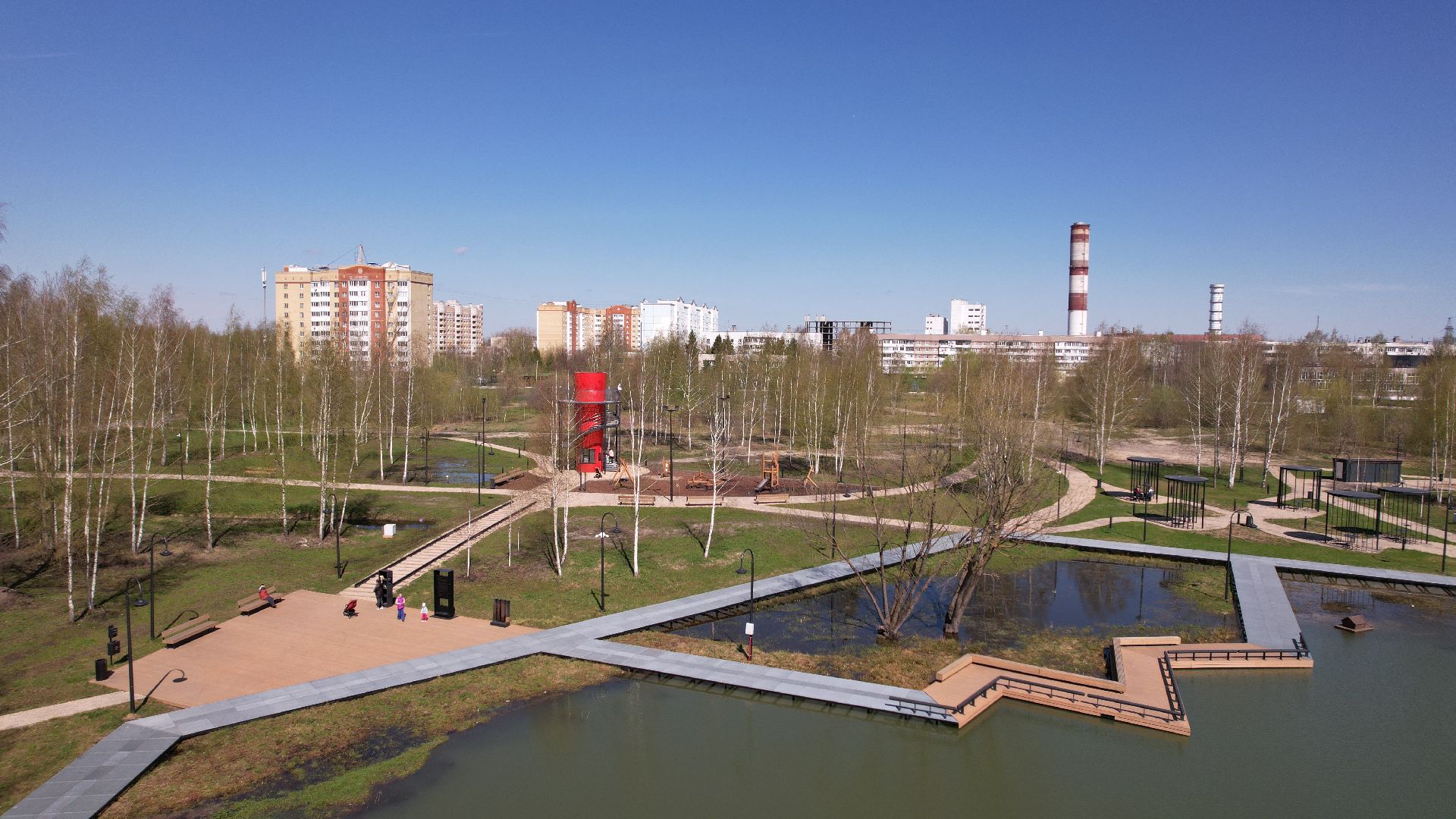 видео с коптера, электрогорск, благоустройство,