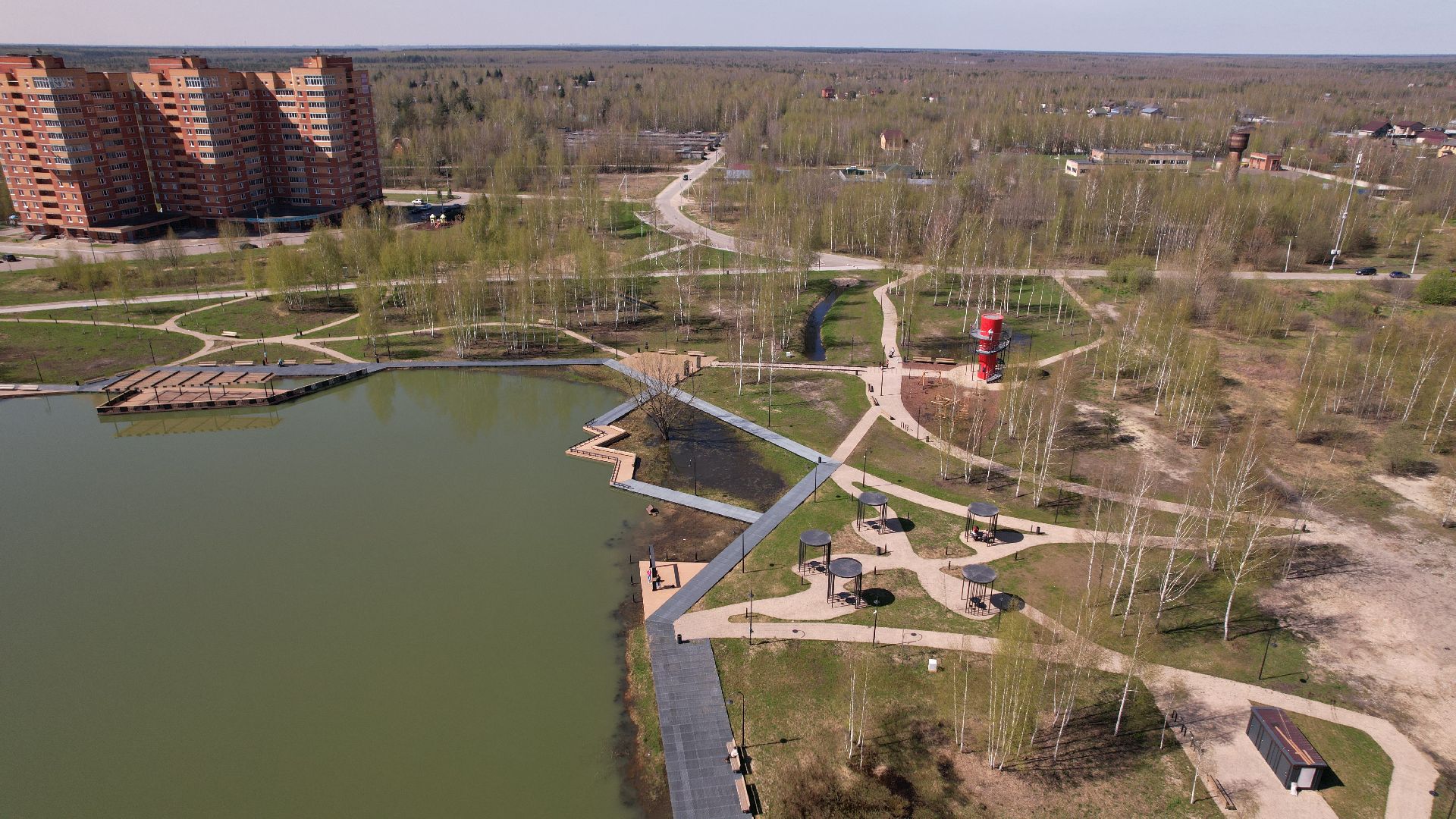 видео с коптера, электрогорск, благоустройство,