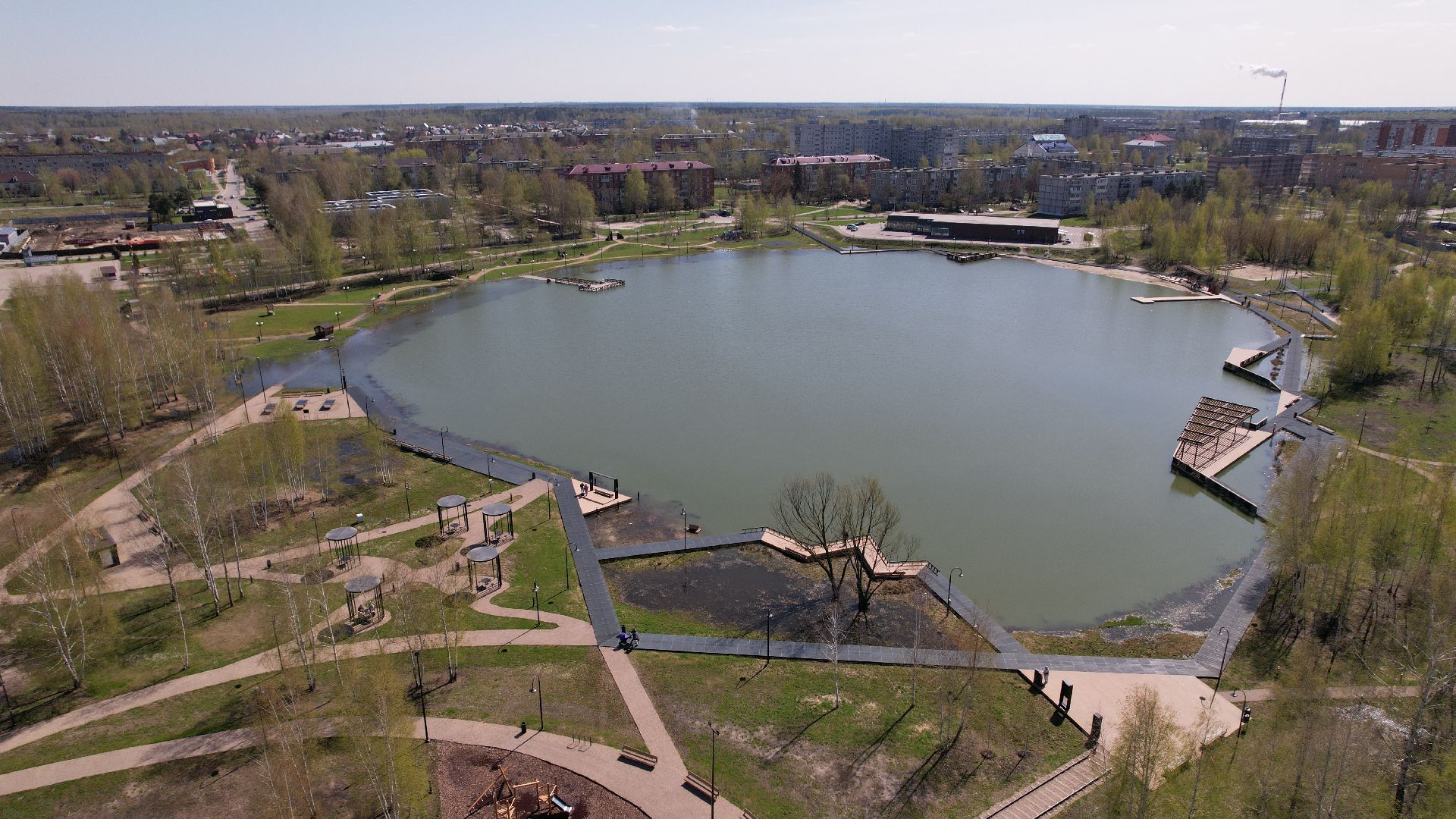 видео с коптера, электрогорск, благоустройство,