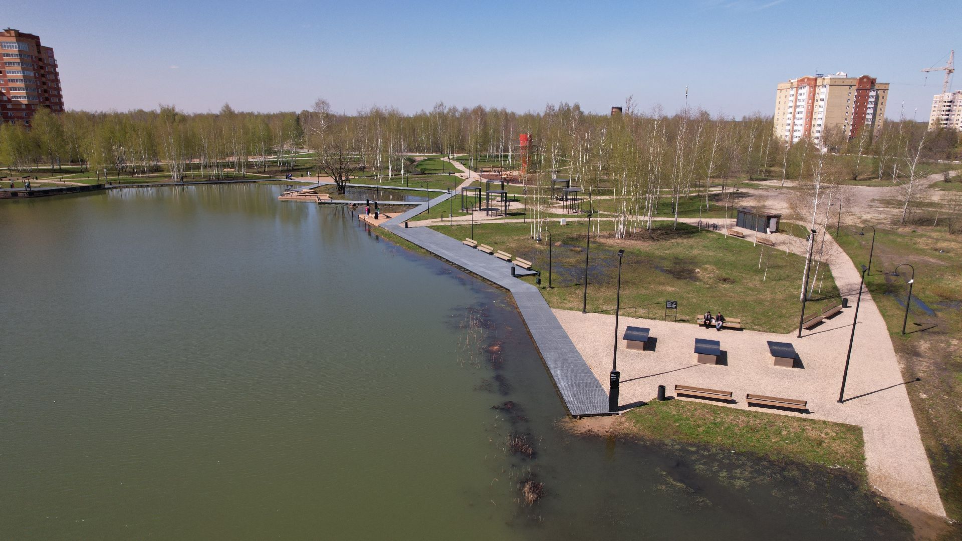 видео с коптера, электрогорск, благоустройство,