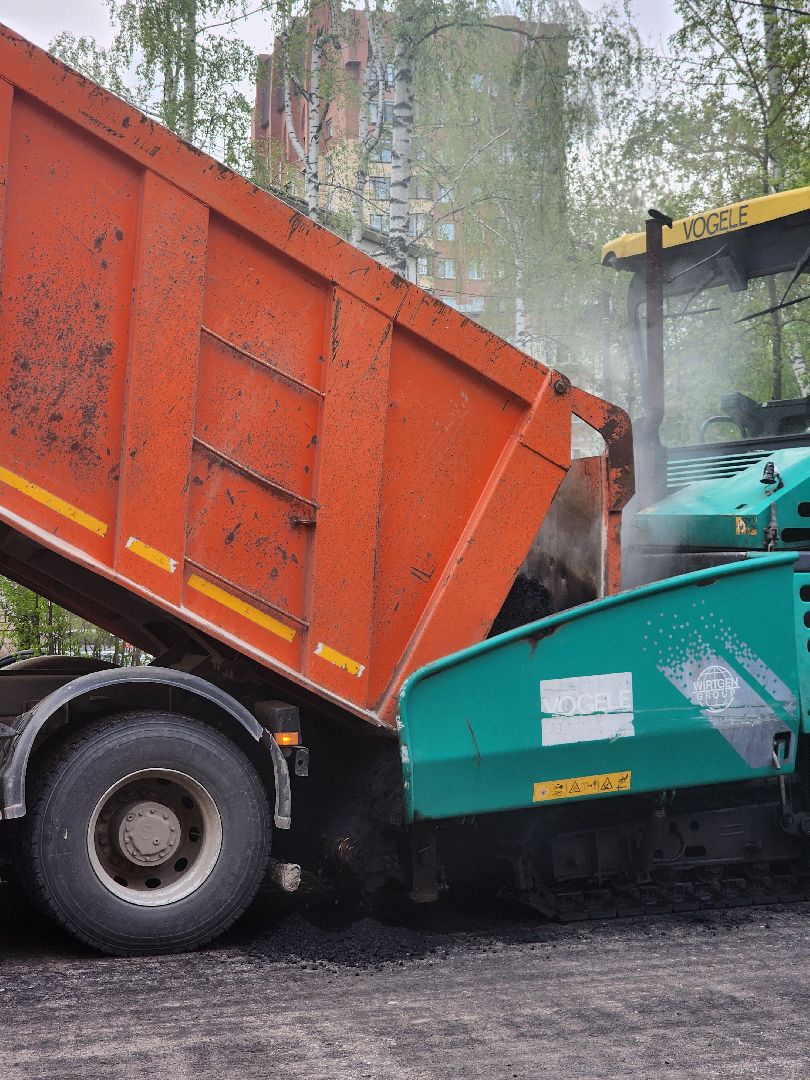 Дубна, Ремонт дорог, Плановый ремонт, Укладка асфальта,