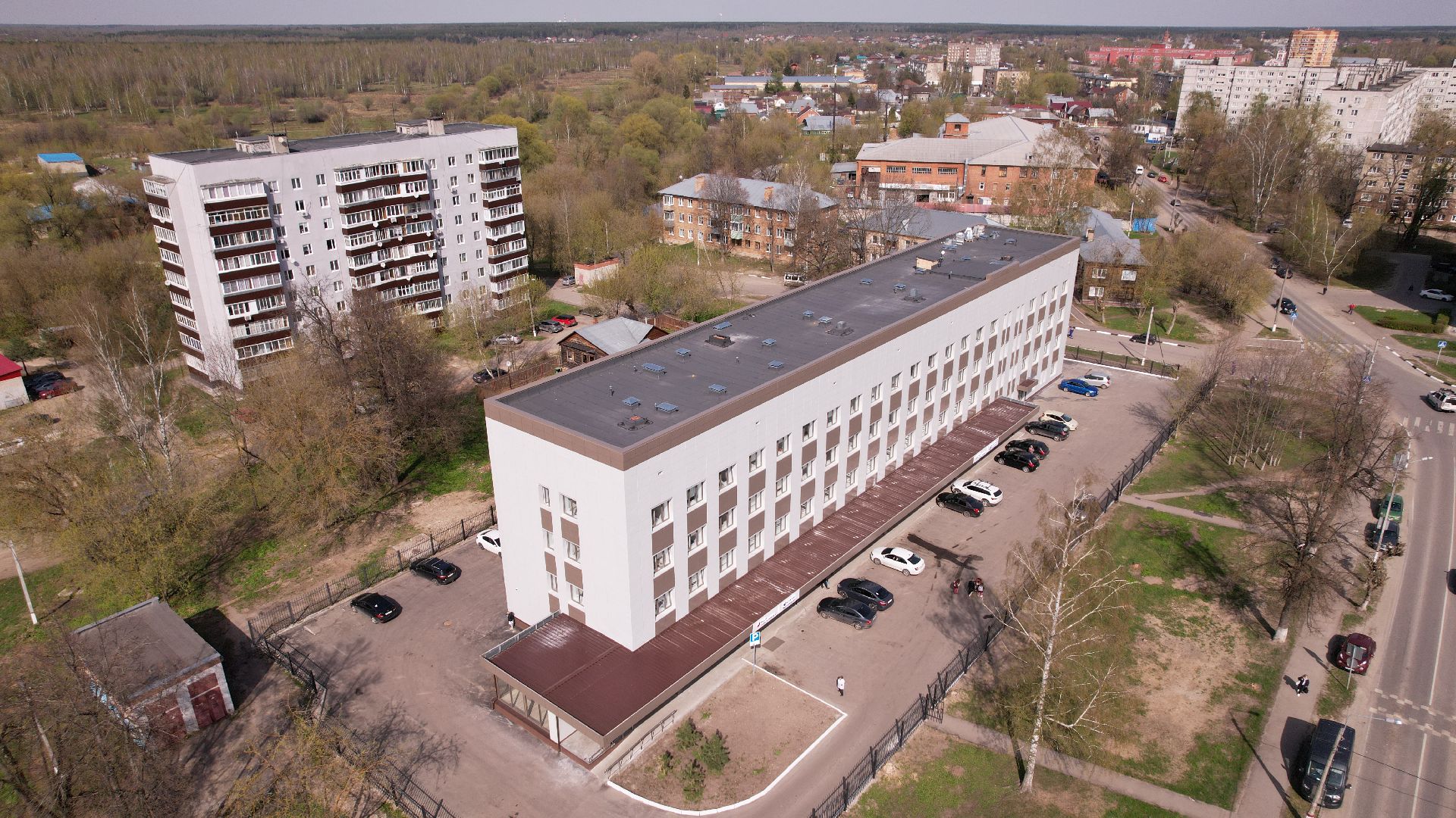 видео с коптера, поликлиника,