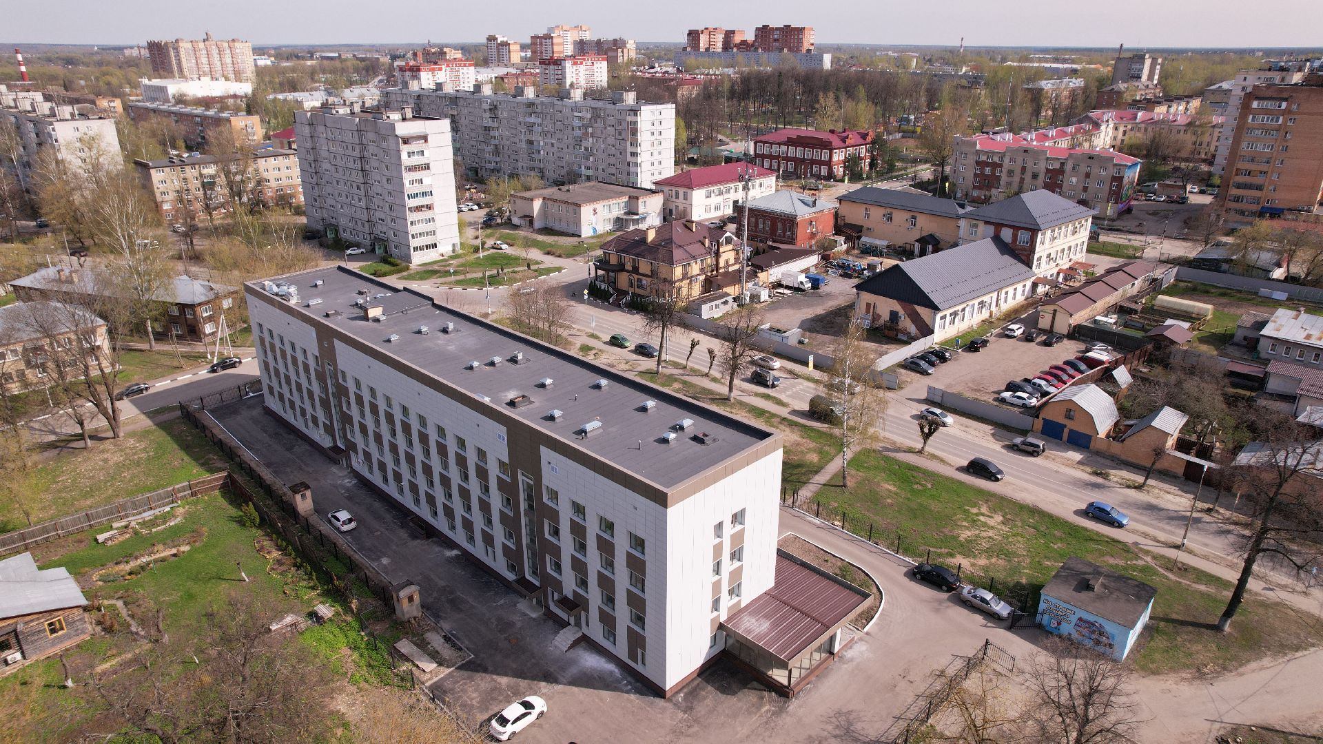 видео с коптера, поликлиника,