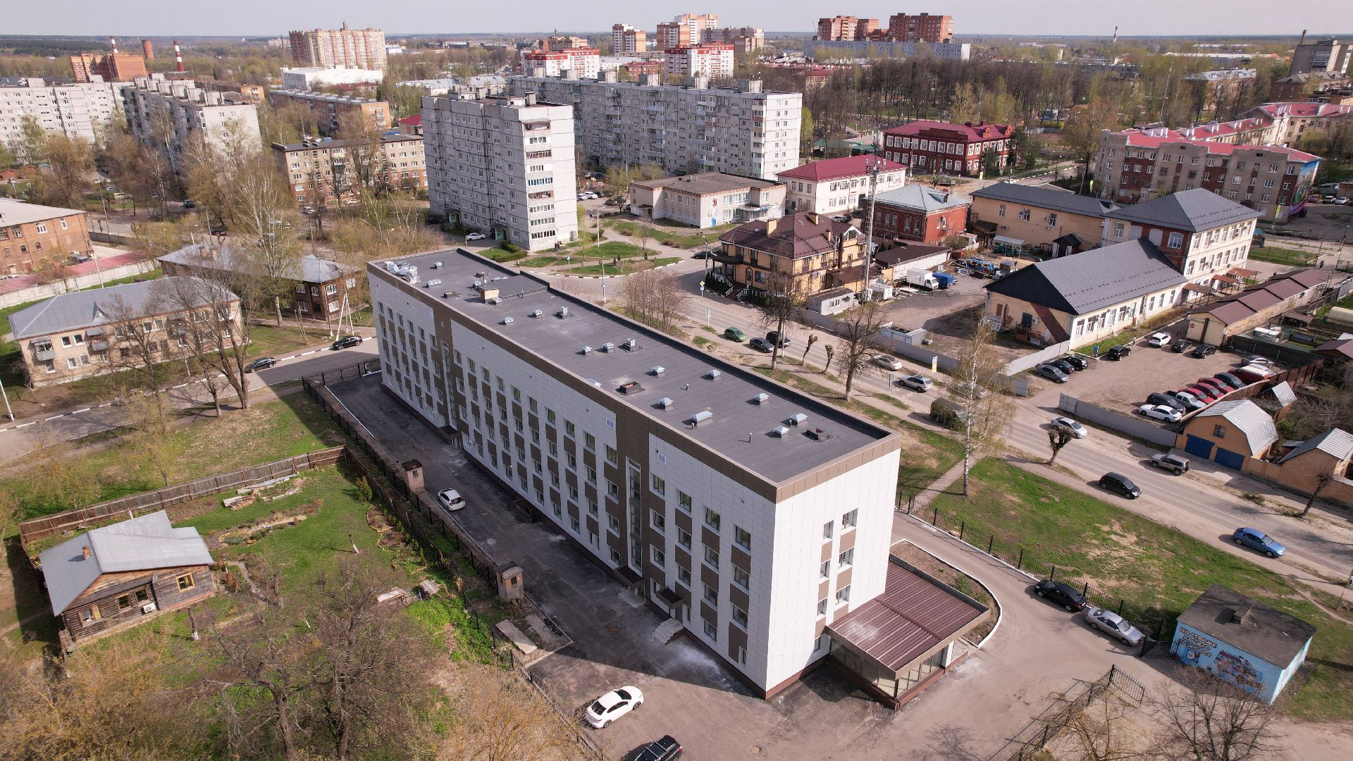 видео с коптера, поликлиника,