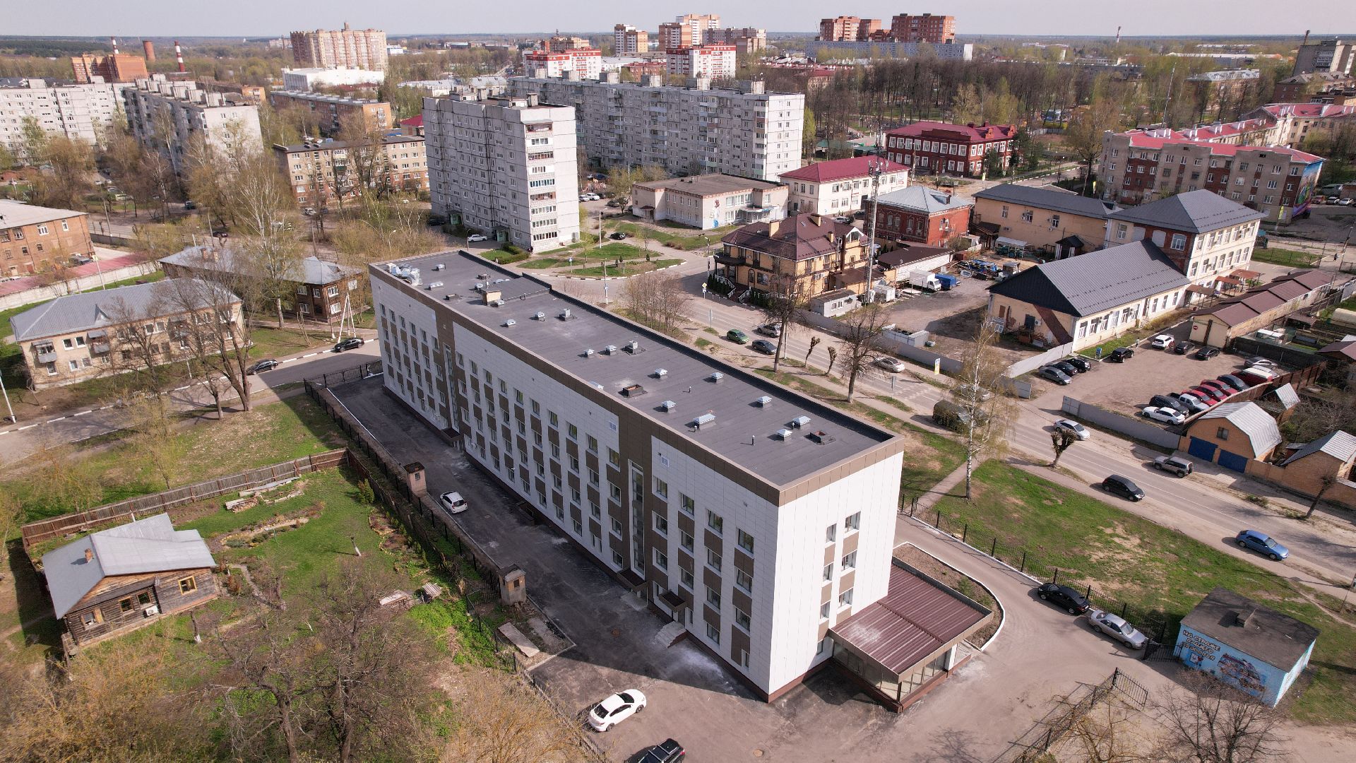 видео с коптера, поликлиника,