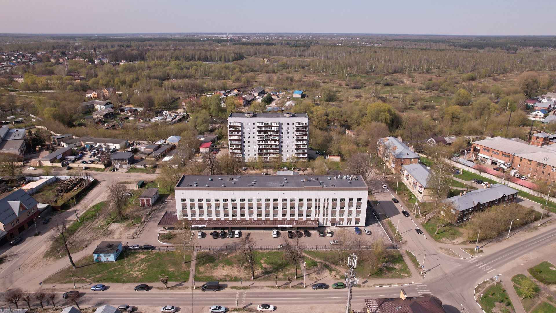 видео с коптера, поликлиника,