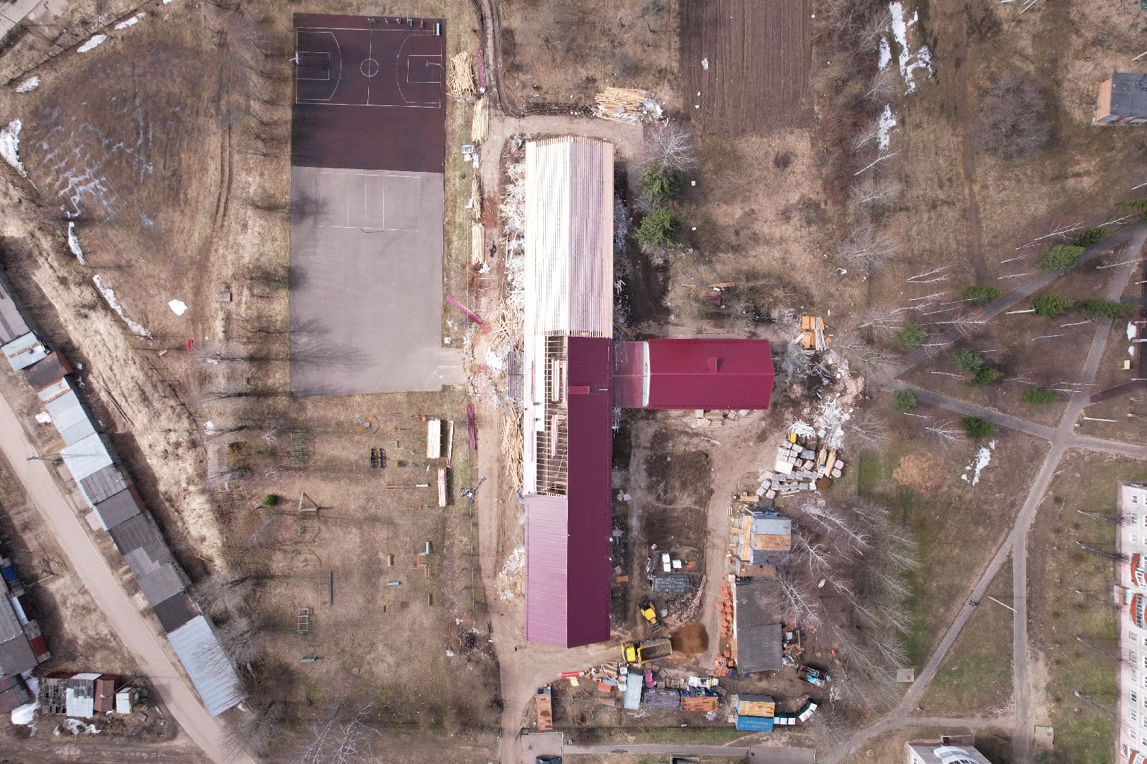 видео с коптера, истра, школа,