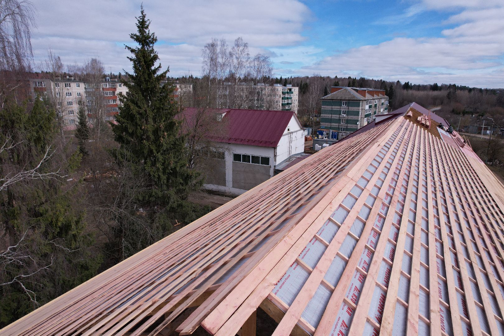 видео с коптера, истра, школа,