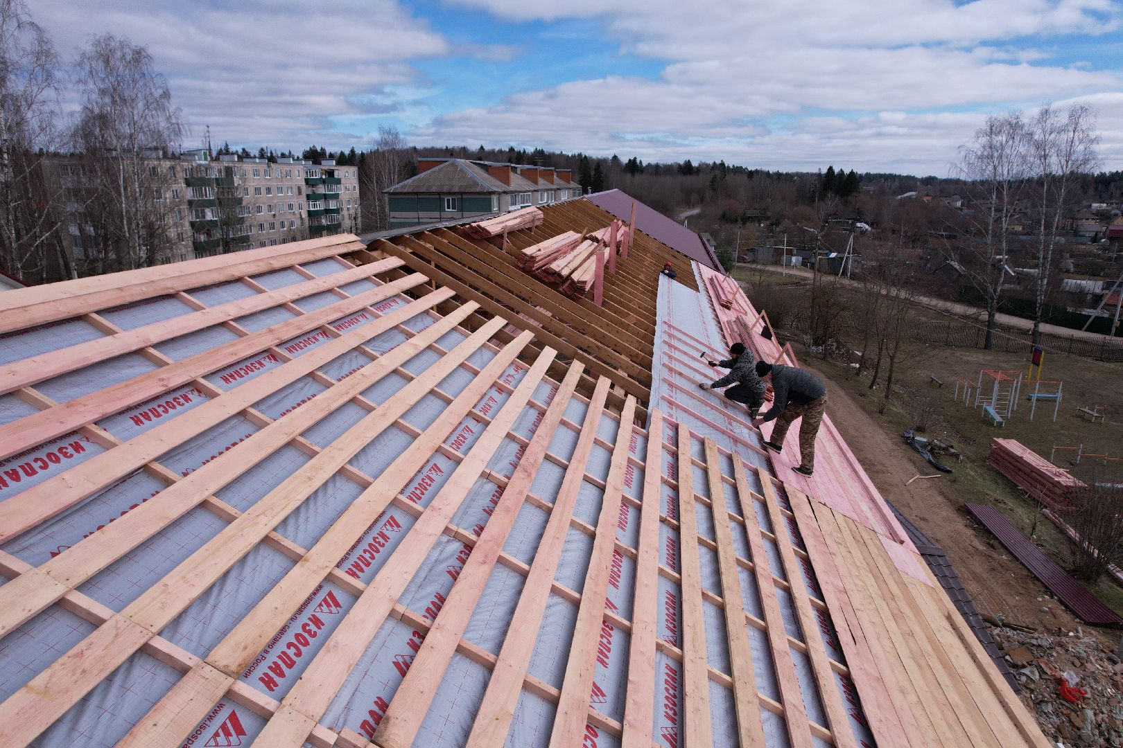 видео с коптера, истра, школа,