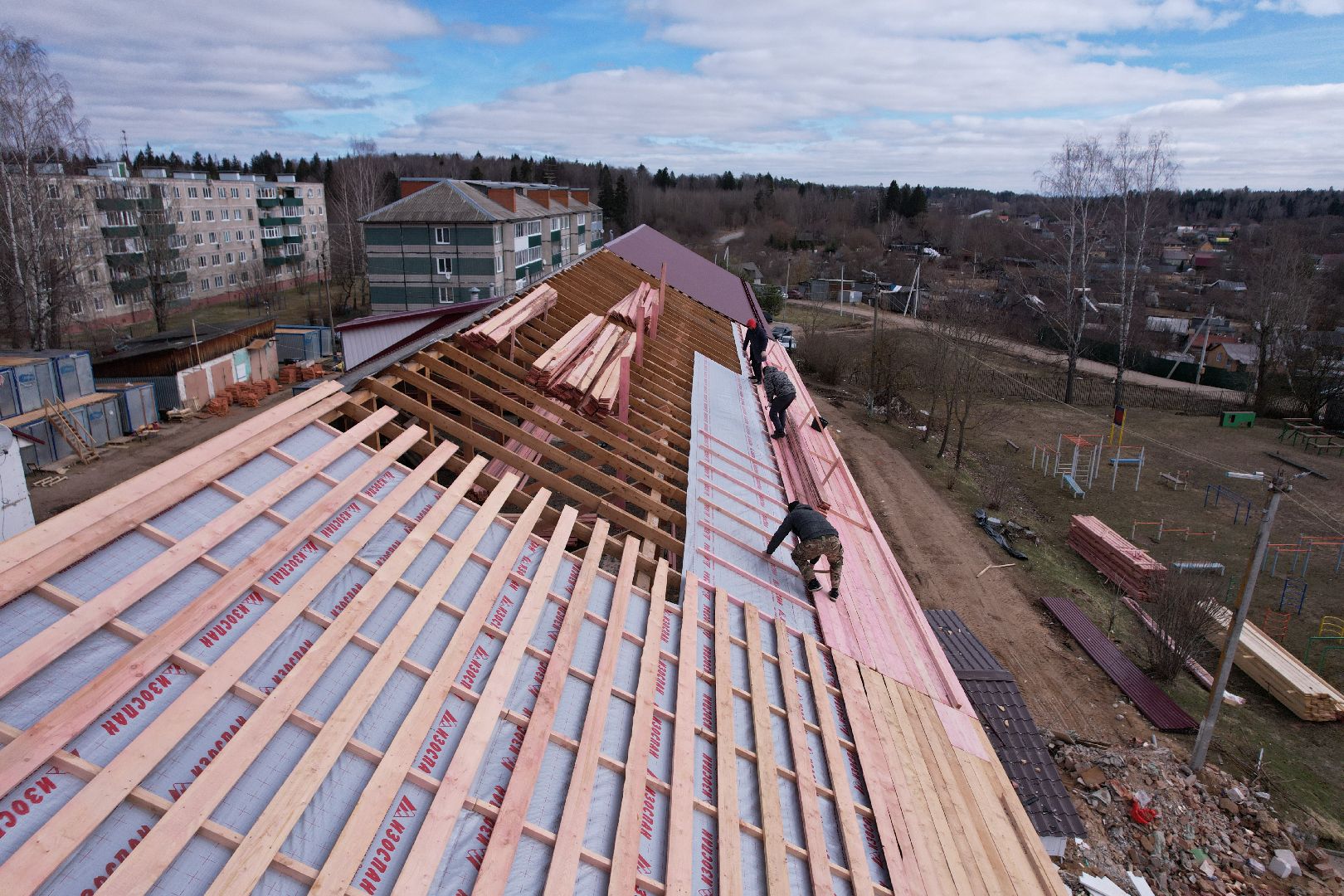видео с коптера, истра, школа,