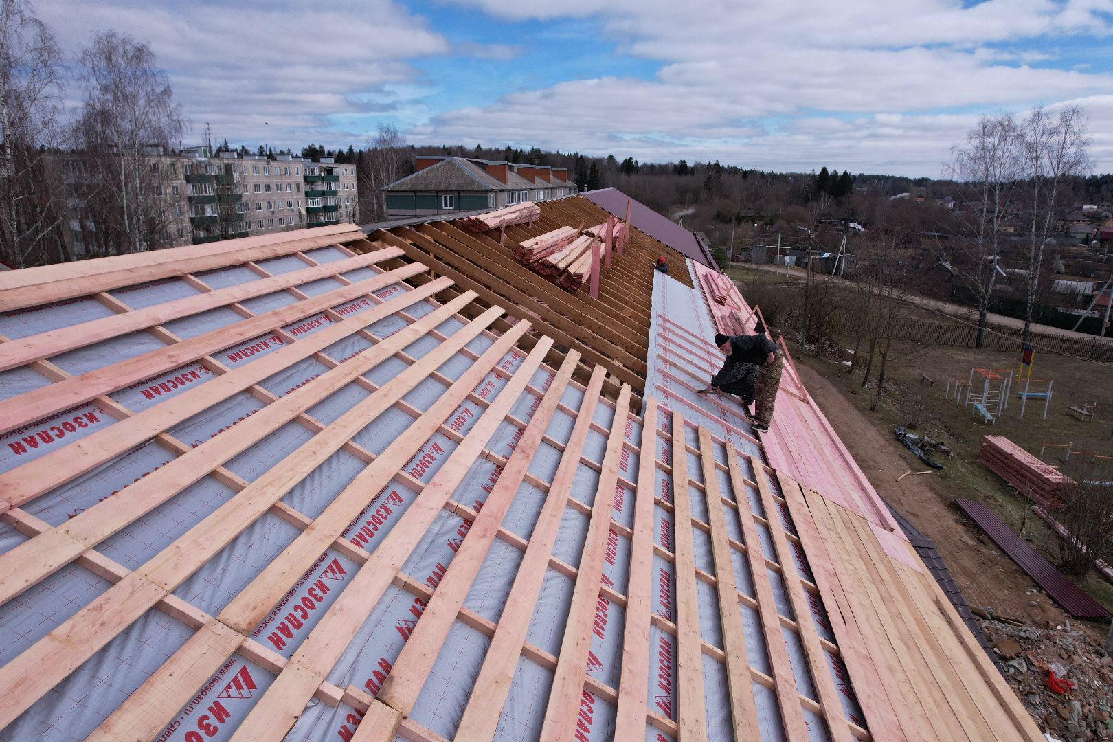 видео с коптера, истра, школа,