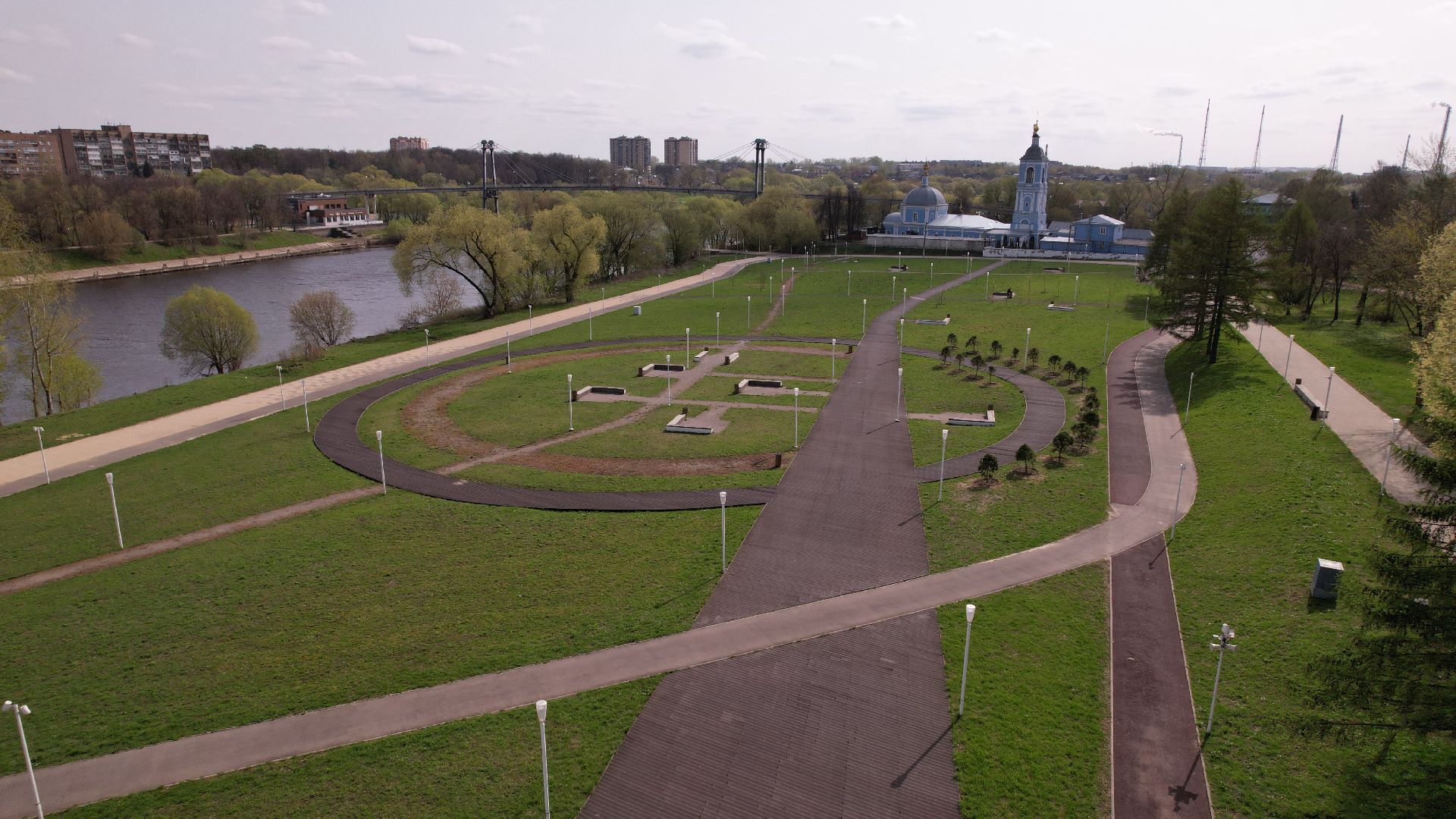 Воскресенск, видео с коптера, парк,