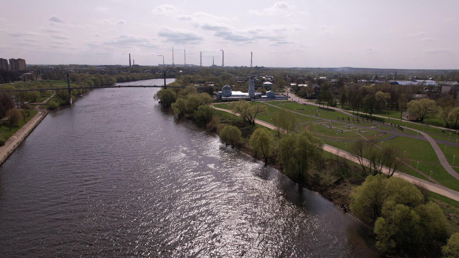 Воскресенск, видео с коптера, парк,