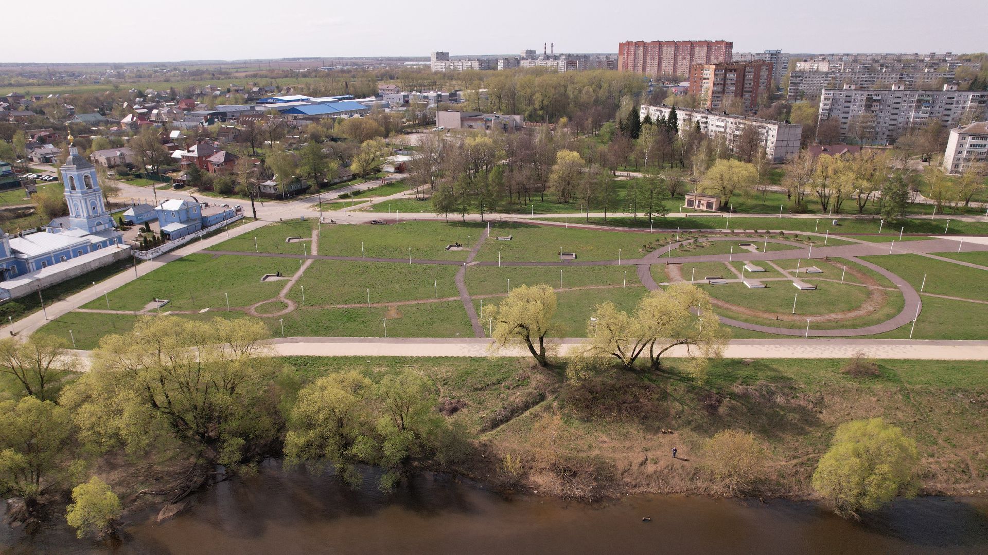 Воскресенск, видео с коптера, парк,